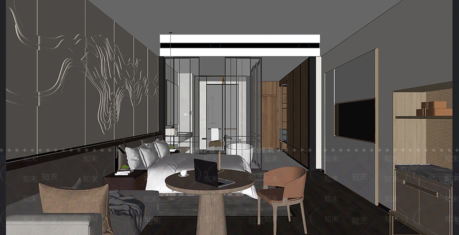 现代酒店客房SU模型下载【ID:1177861113】
