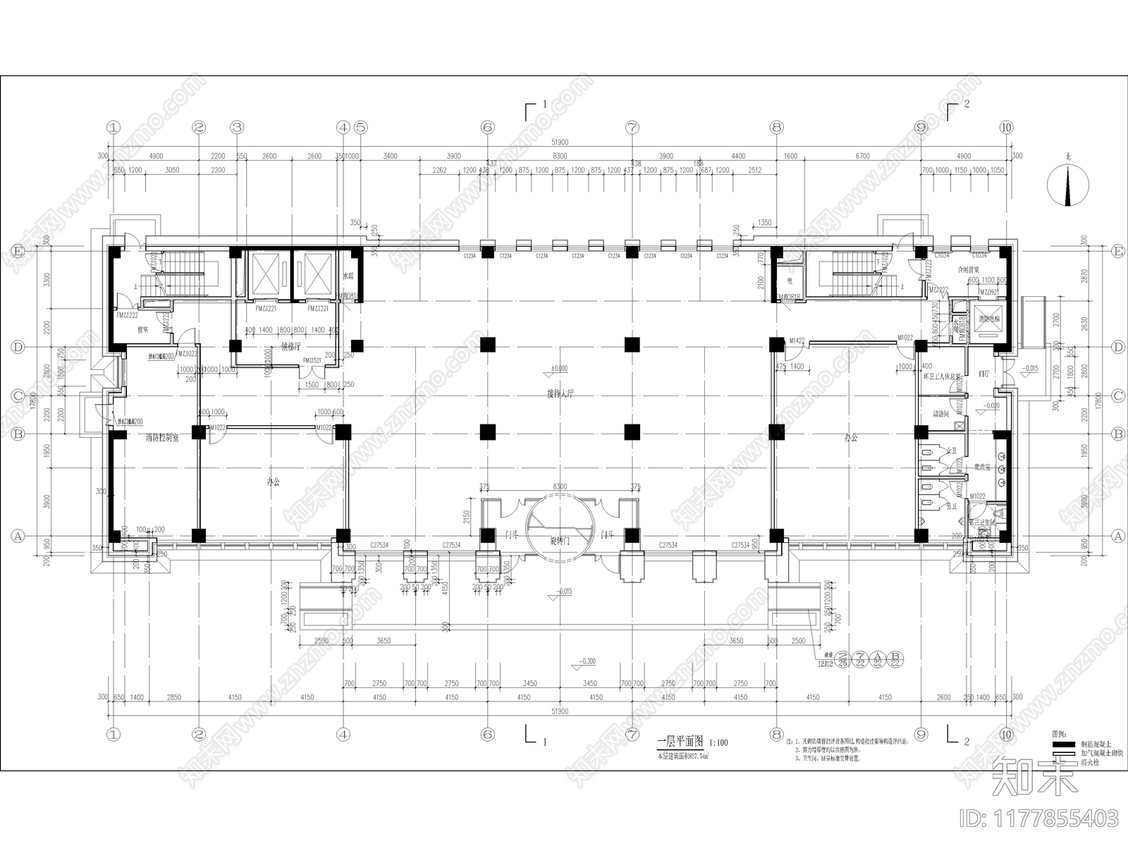 现代酒店建筑施工图下载【ID:1177855403】