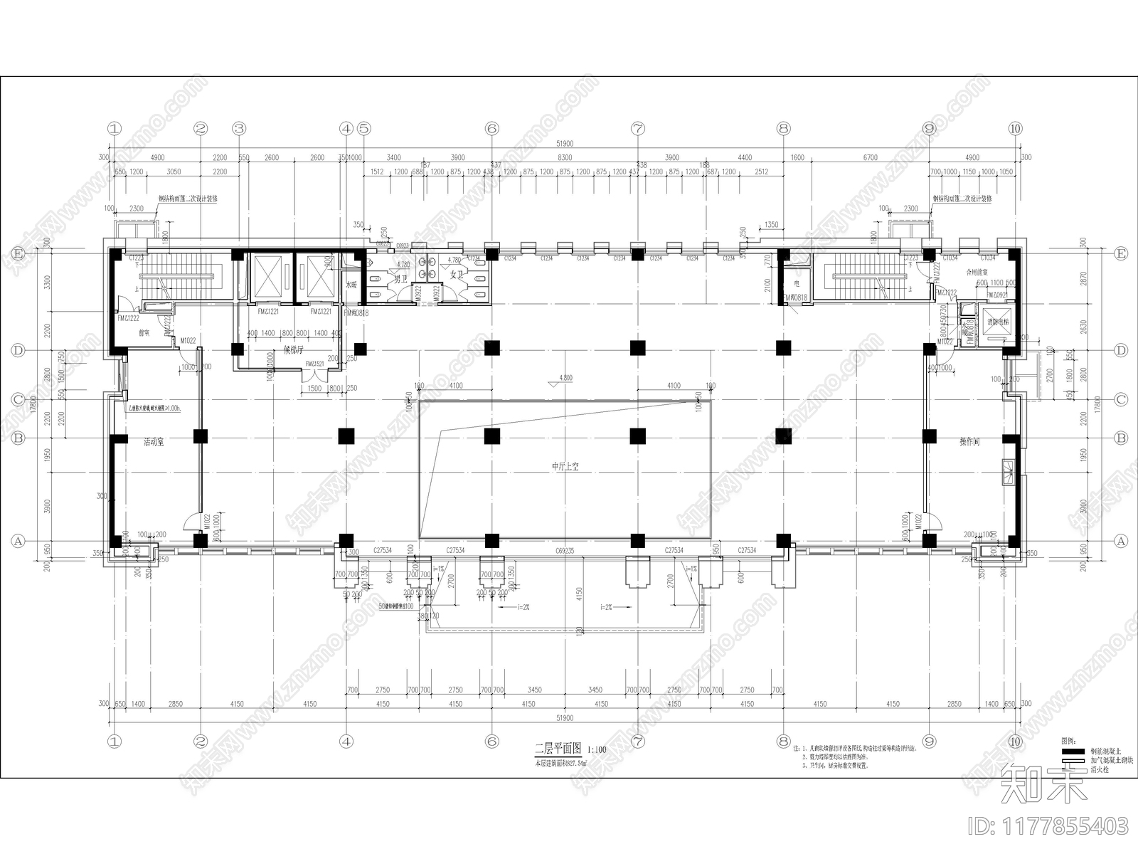 现代酒店建筑施工图下载【ID:1177855403】