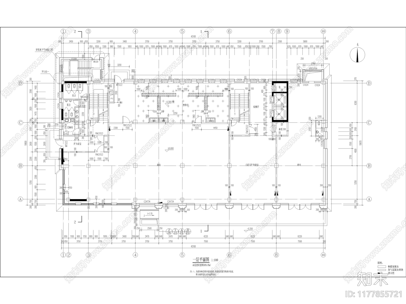 现代酒店建筑施工图下载【ID:1177855721】