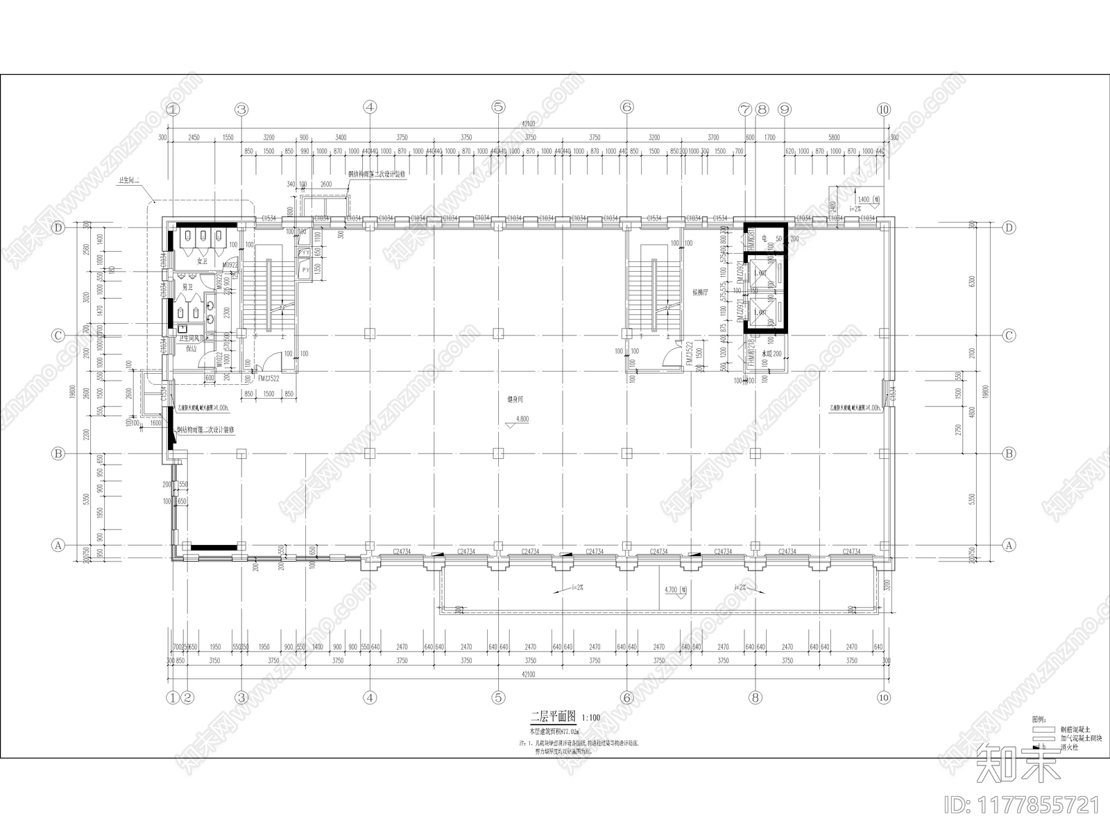 现代酒店建筑施工图下载【ID:1177855721】