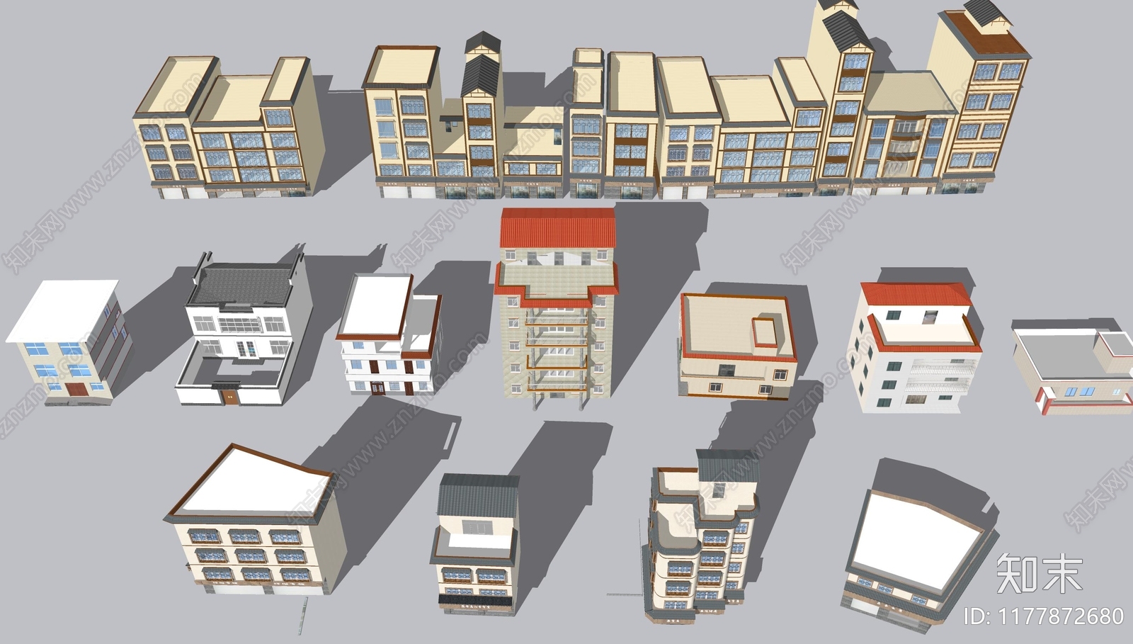 现代多层住宅SU模型下载【ID:1177872680】