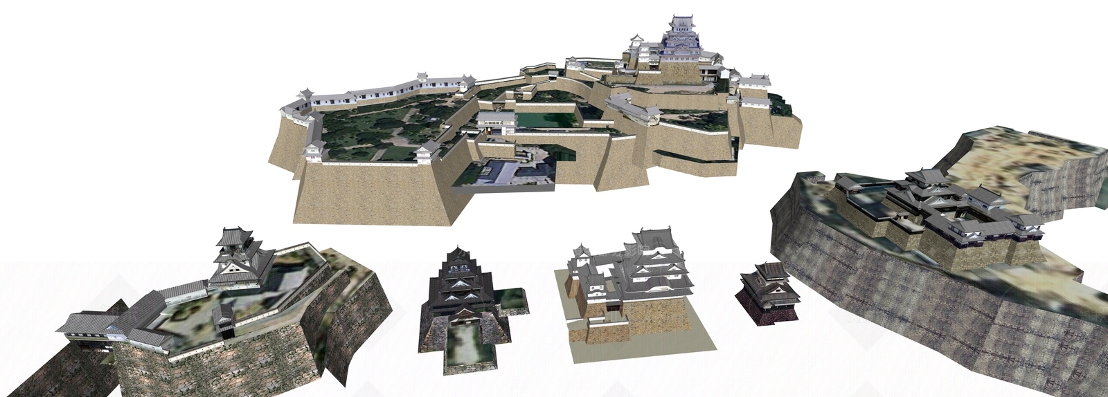 日式复古风格建筑SU模型下载【ID:1177874328】