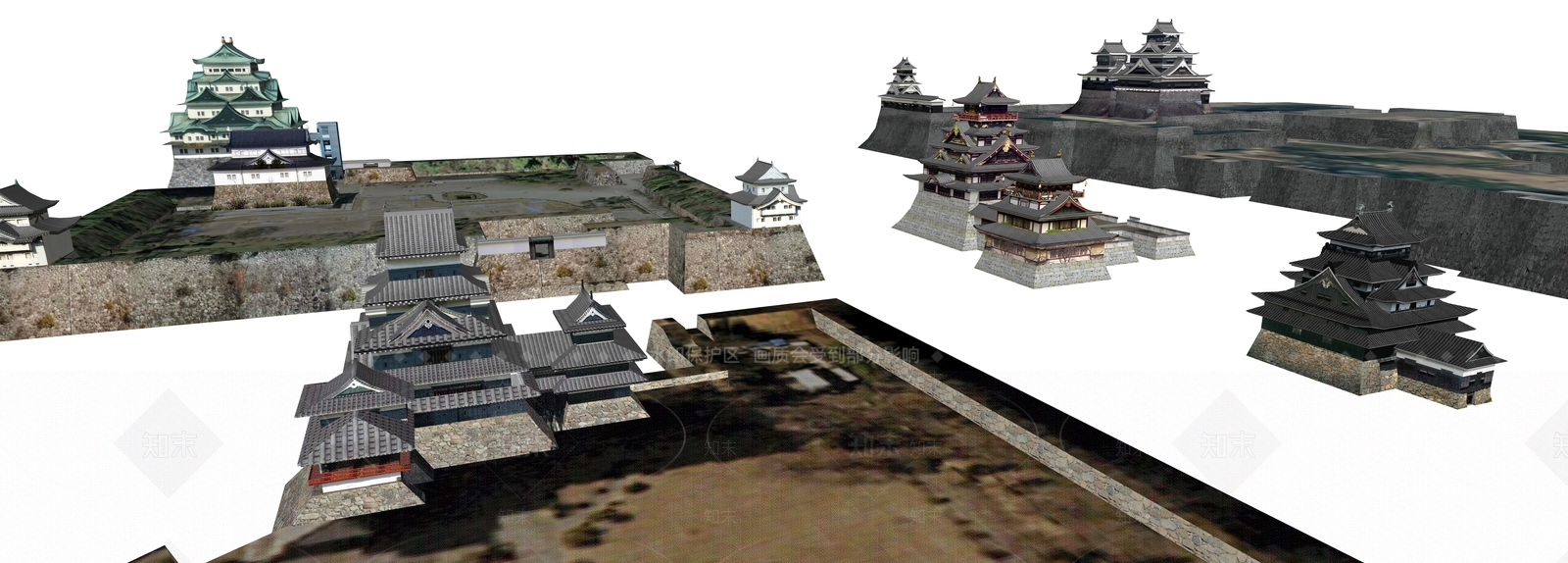 日式复古风格建筑SU模型下载【ID:1177874837】