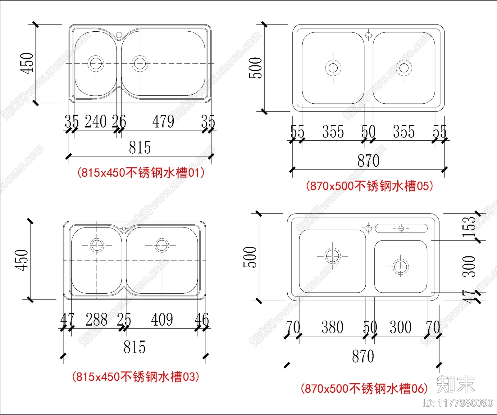 现代厨房设施cad施工图下载【ID:1177880090】