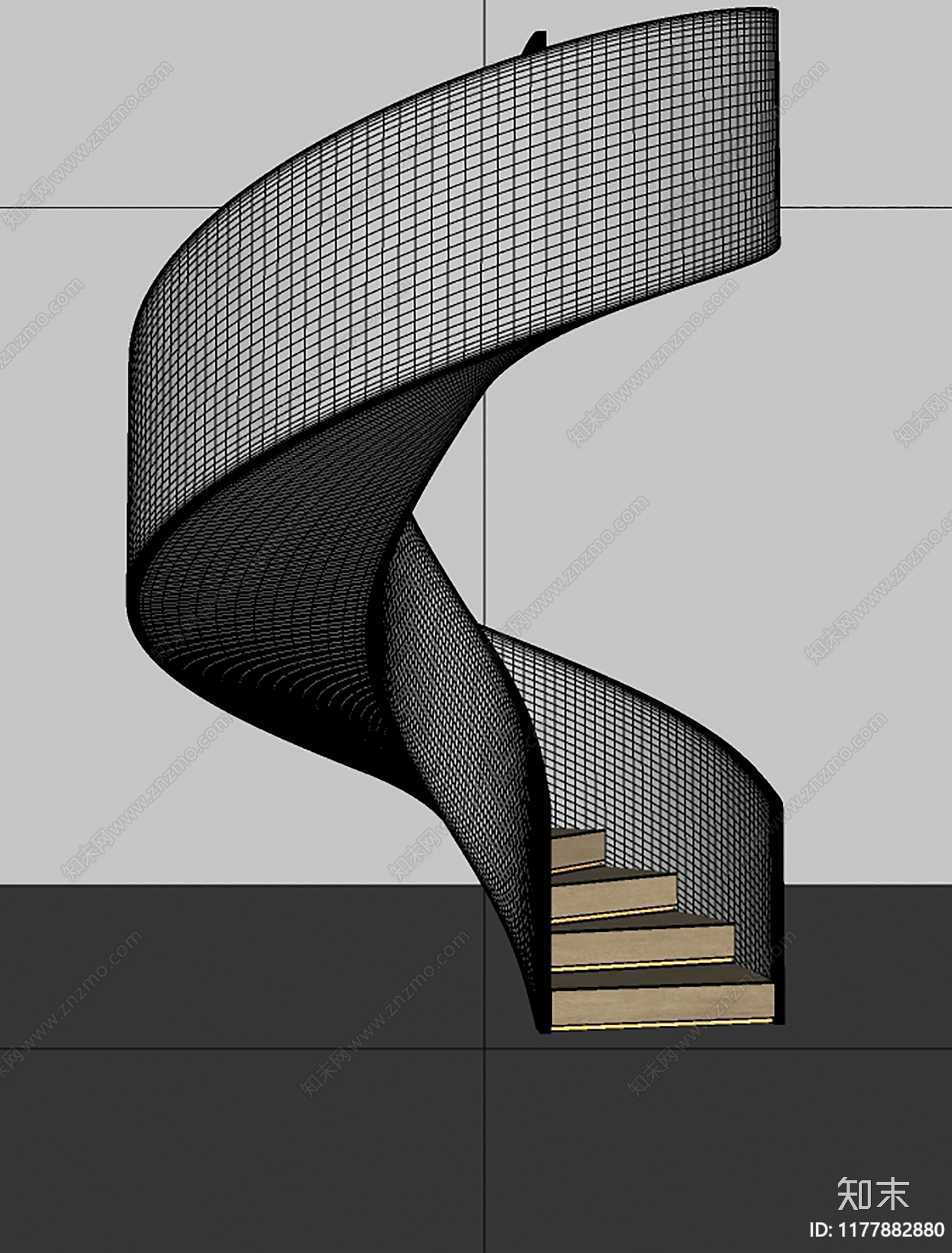 现代楼梯SU模型下载【ID:1177882880】