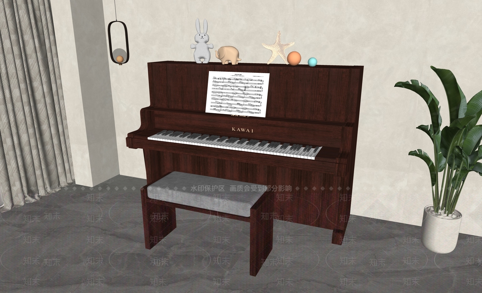 乐器SU模型下载【ID:1177883210】