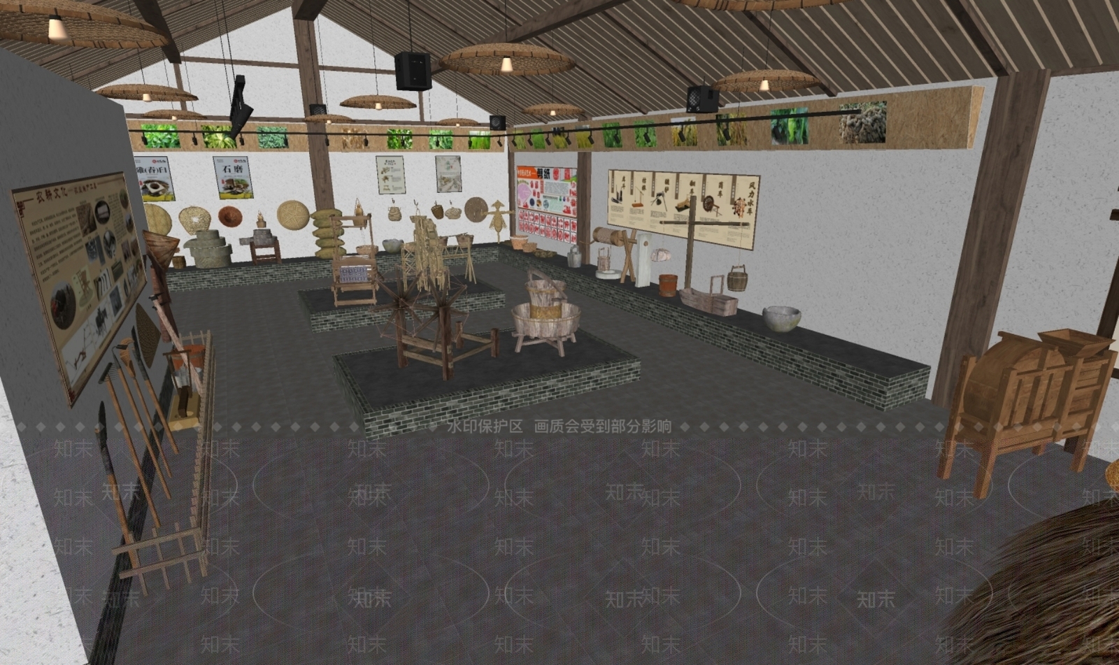 现代文化展厅SU模型下载【ID:1177896347】