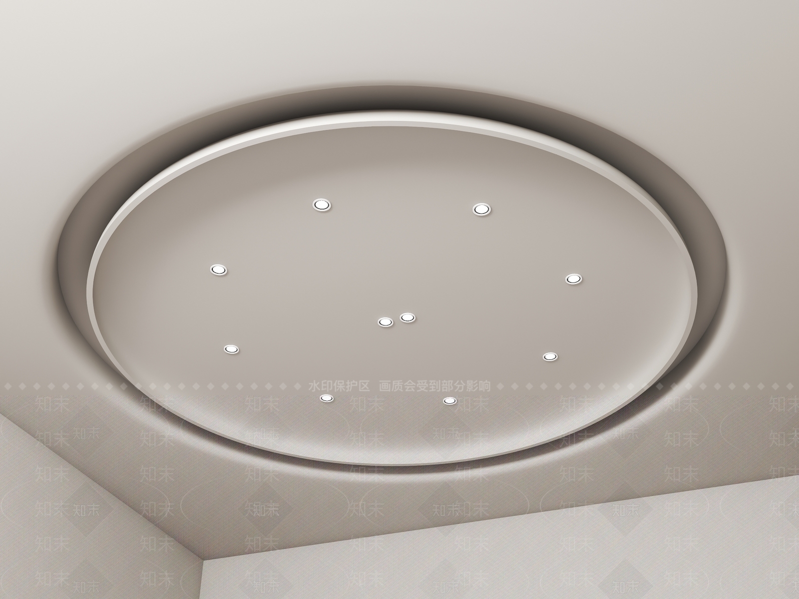 奶油侘寂吊顶SU模型下载【ID:1177896010】