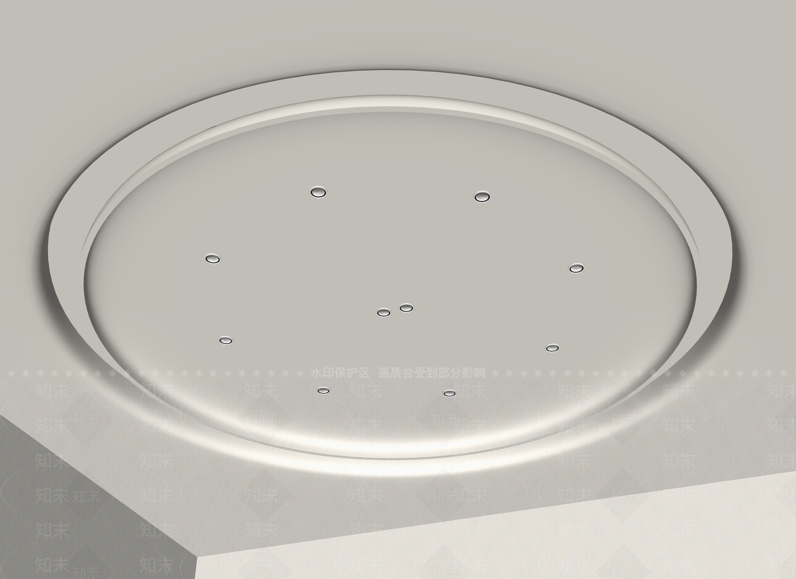 奶油侘寂吊顶SU模型下载【ID:1177896010】