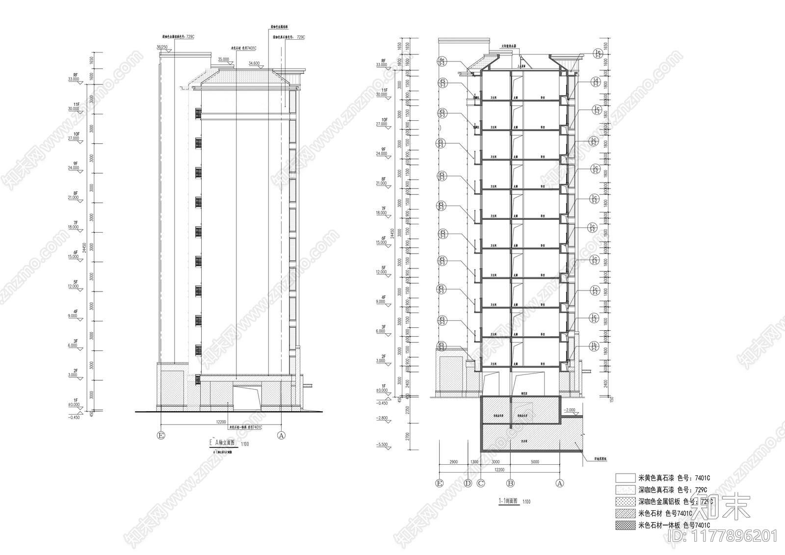 新中式住宅楼建筑施工图下载【ID:1177896201】