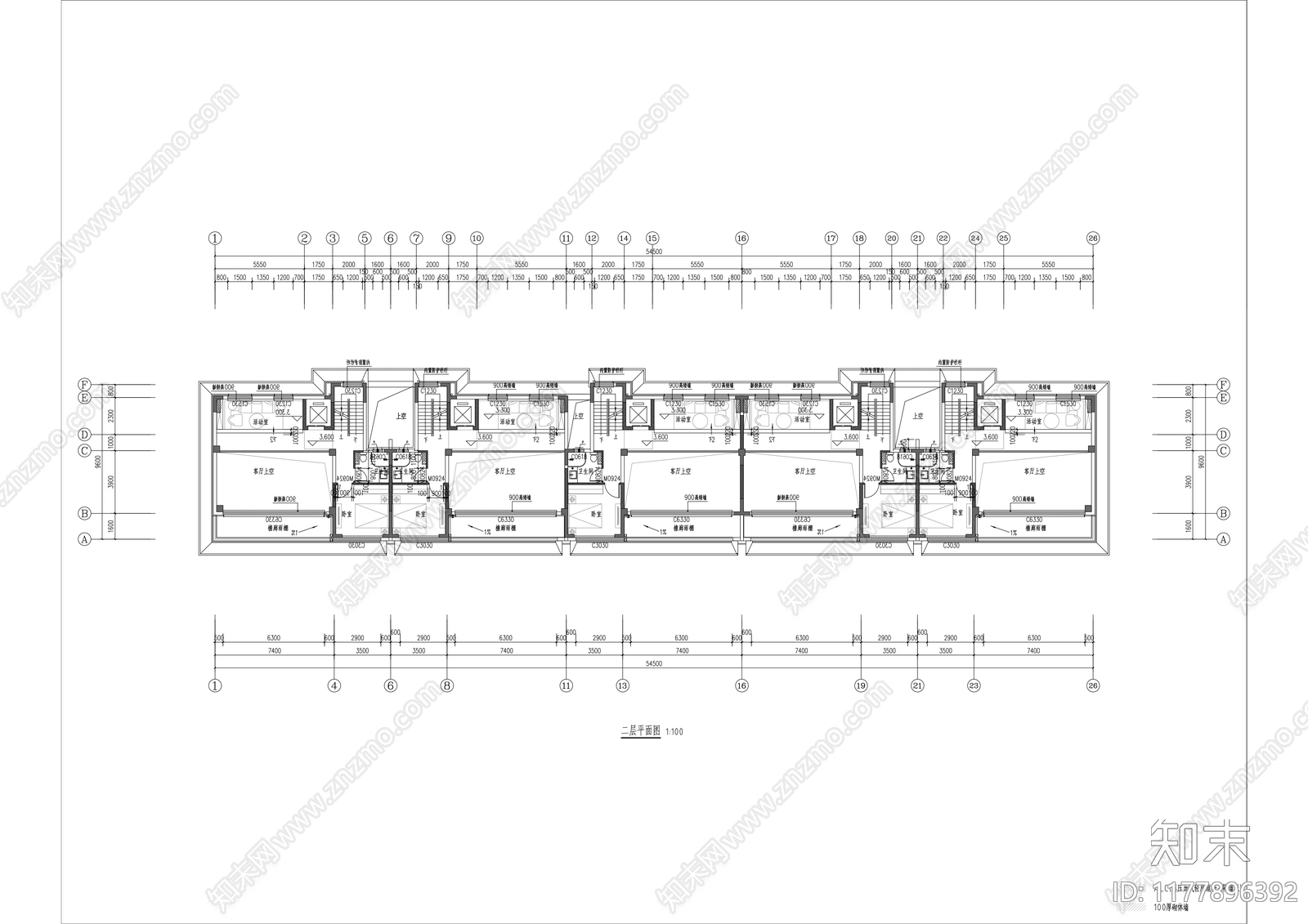 现代别墅建筑施工图下载【ID:1177896392】