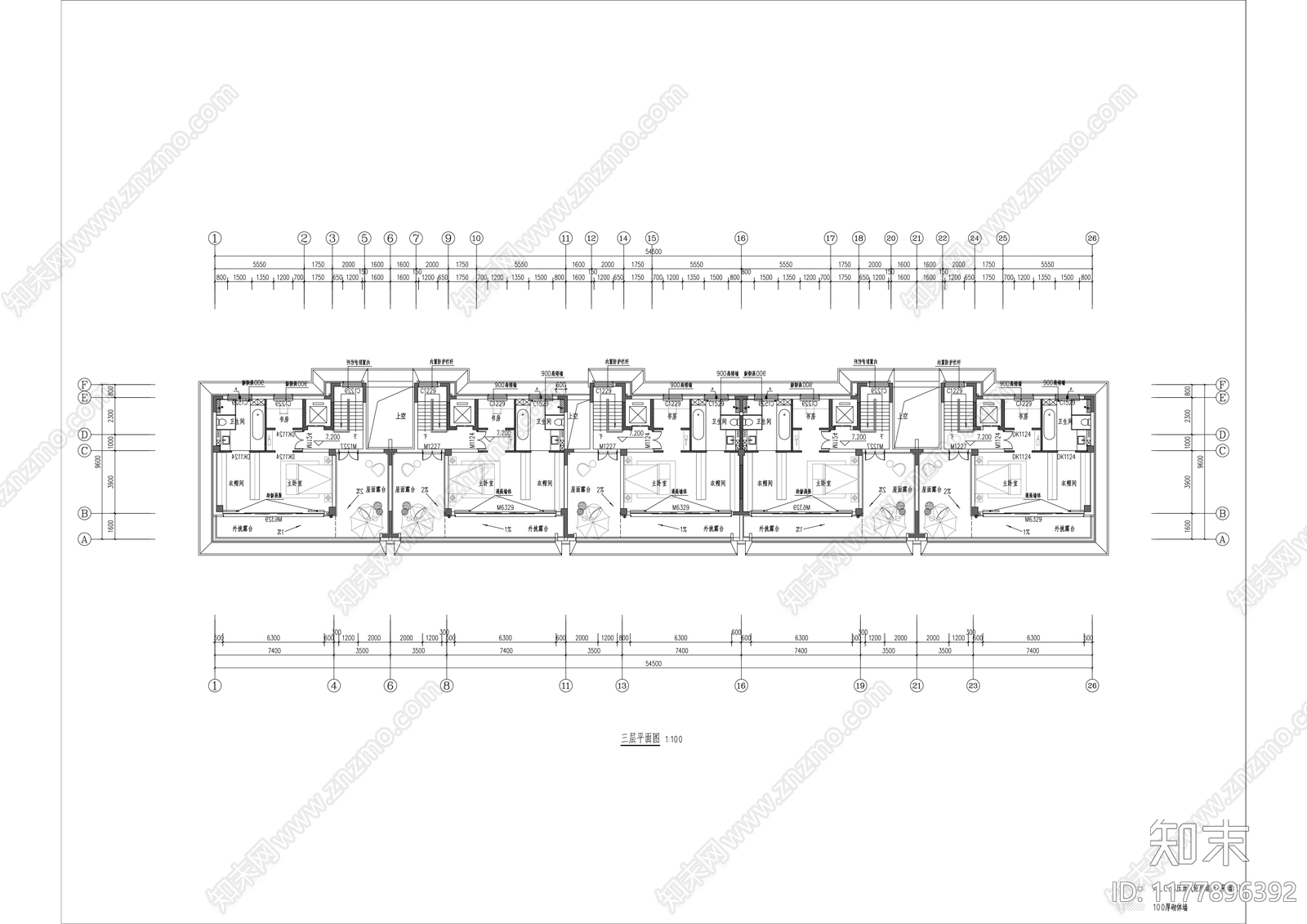 现代别墅建筑施工图下载【ID:1177896392】