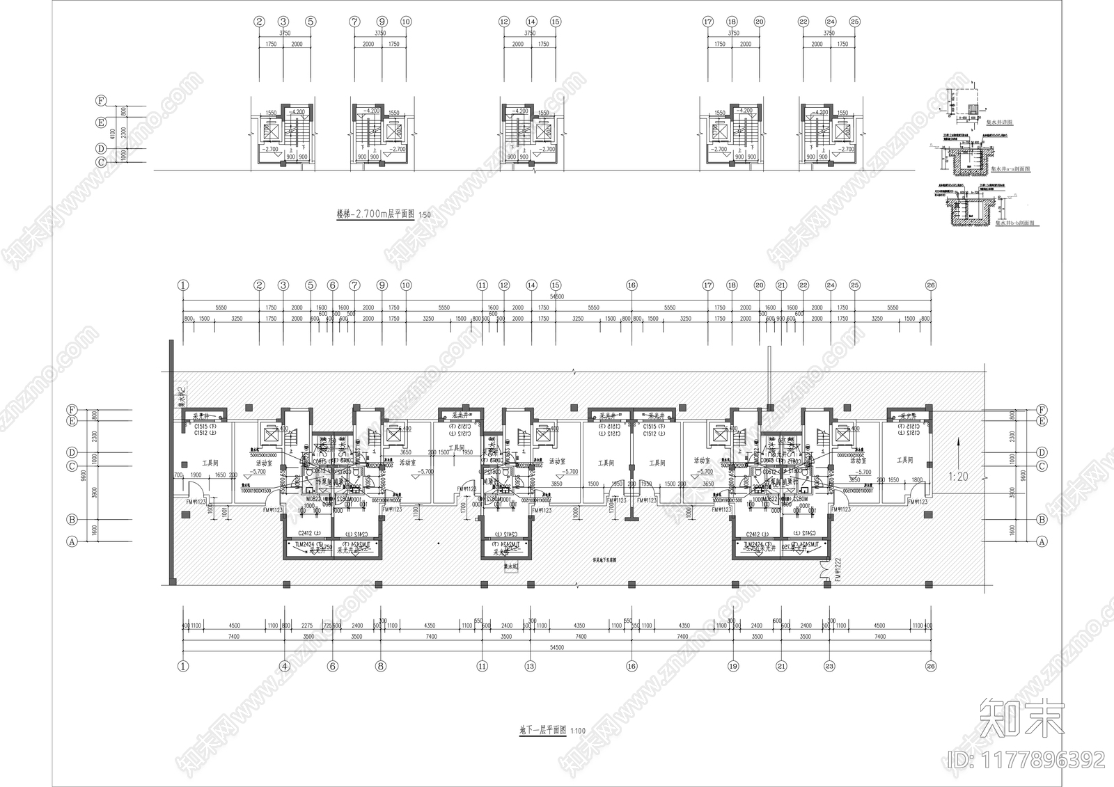 现代别墅建筑施工图下载【ID:1177896392】