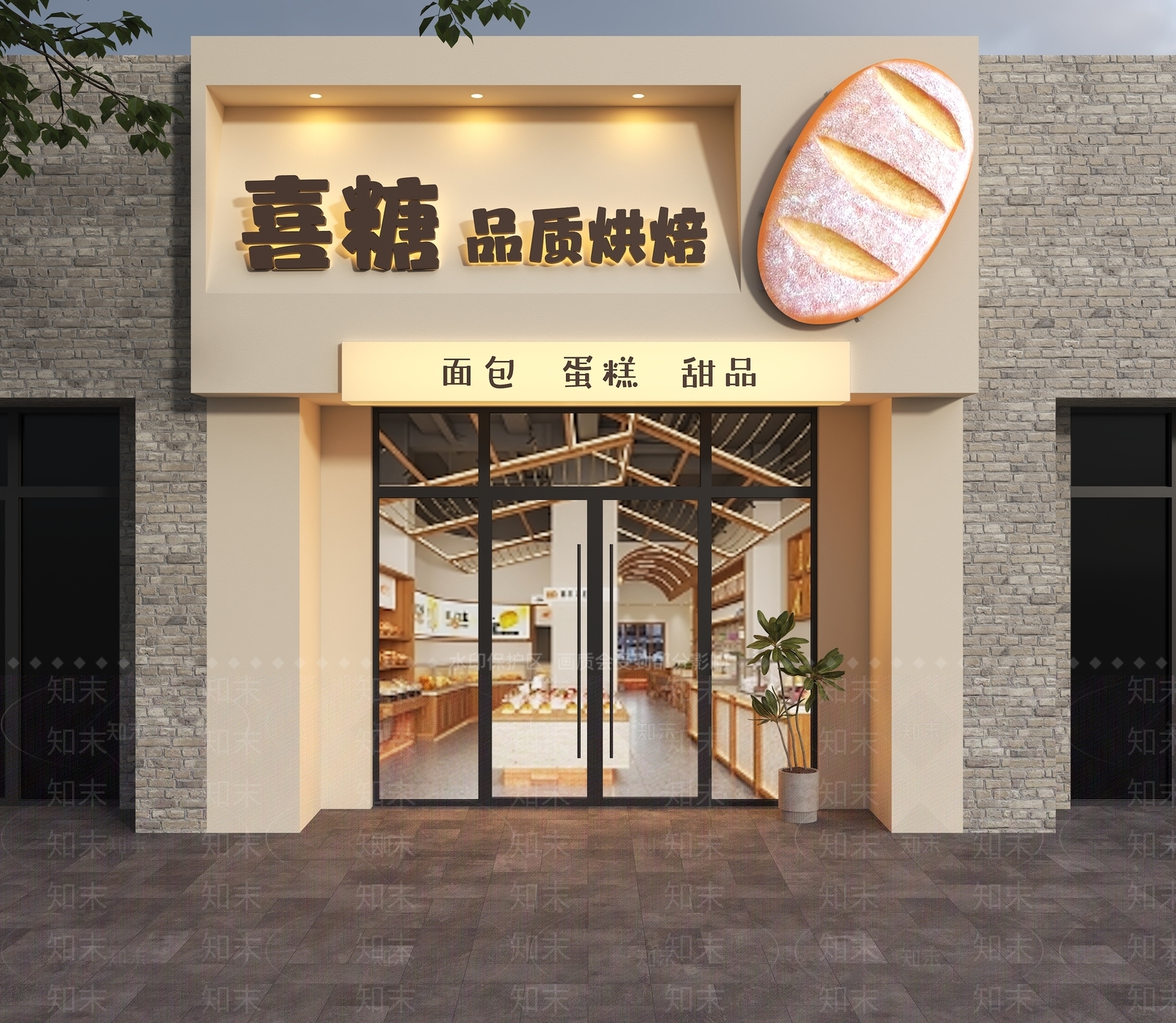 奶油面包店3D模型下载【ID:1214843730】