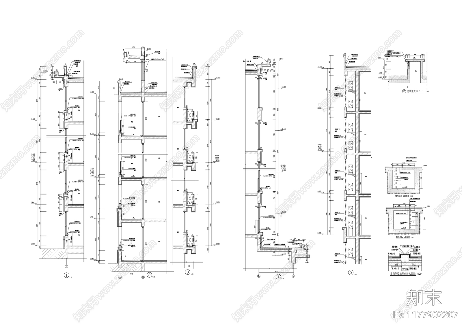 现代住宅楼建筑cad施工图下载【ID:1177902207】