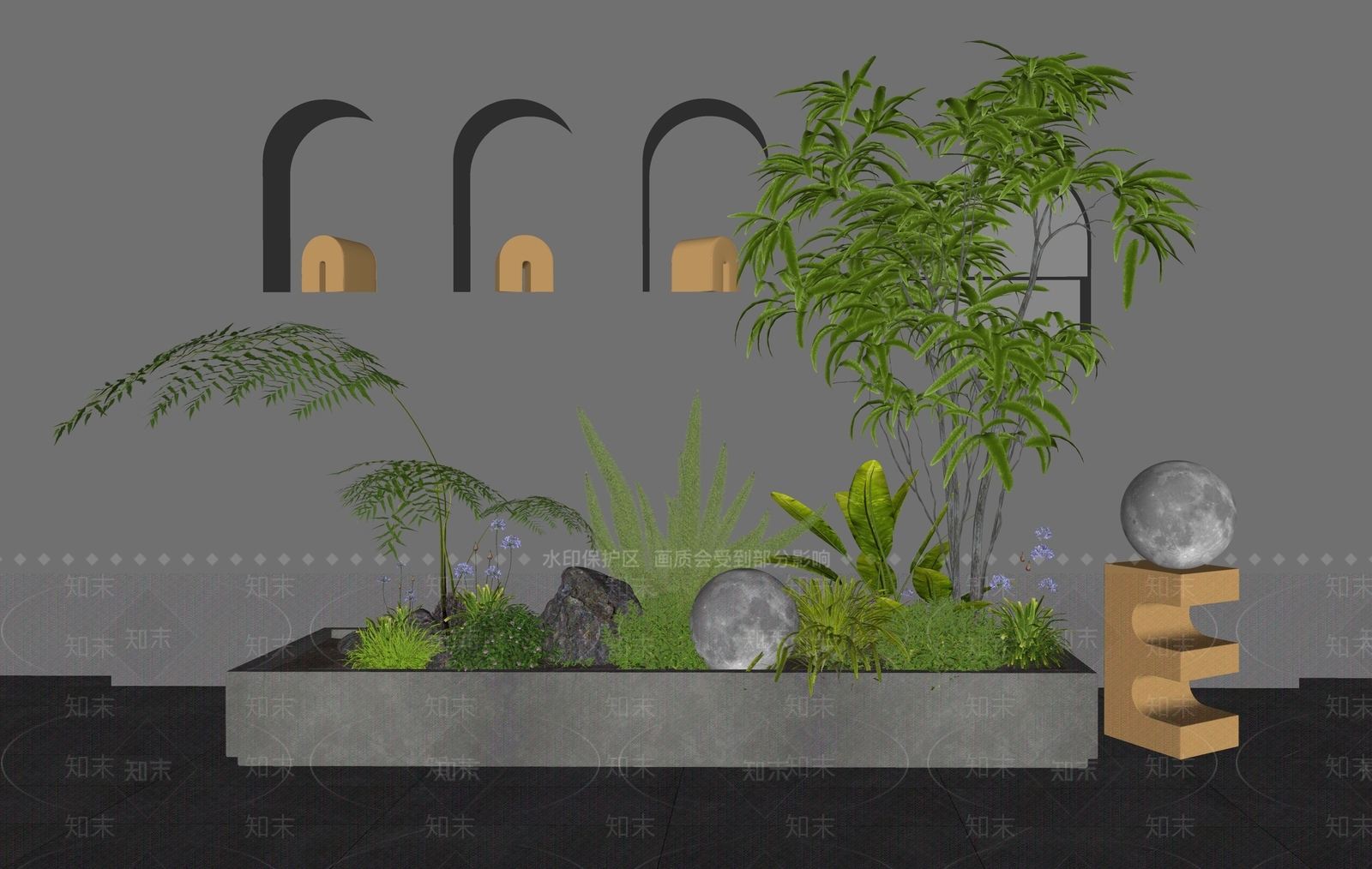 植物组合SU模型下载【ID:1177903859】
