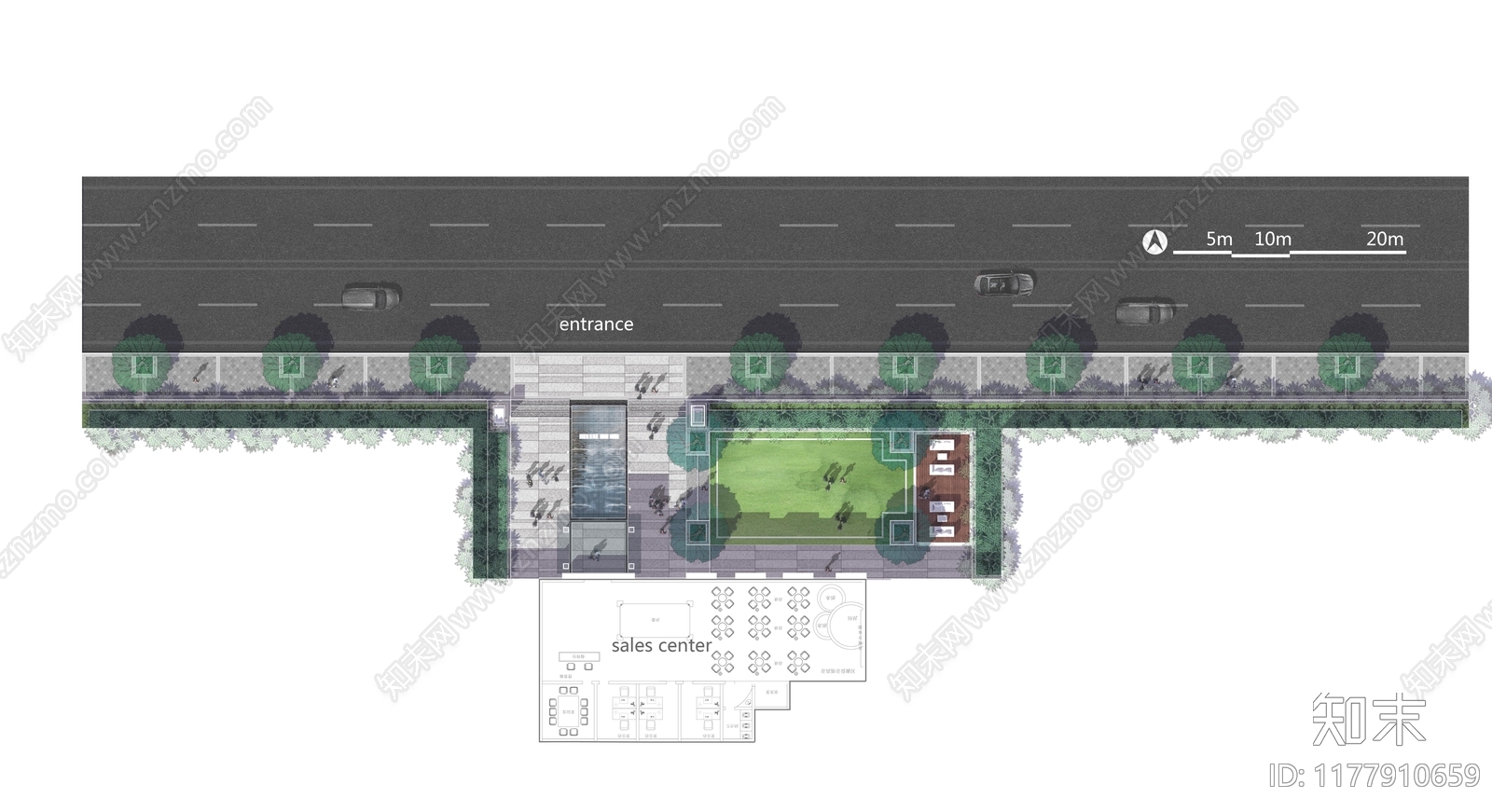 现代建筑彩平图下载【ID:1177910659】