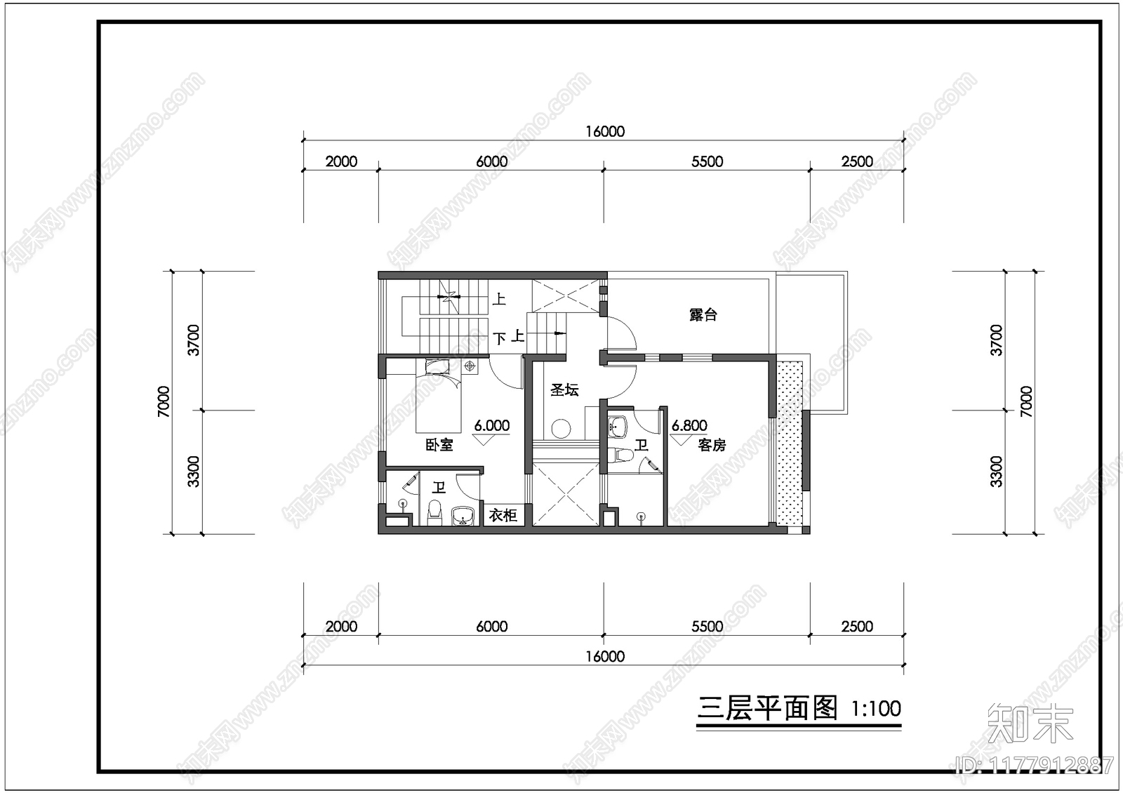 现代别墅建筑施工图下载【ID:1177912887】