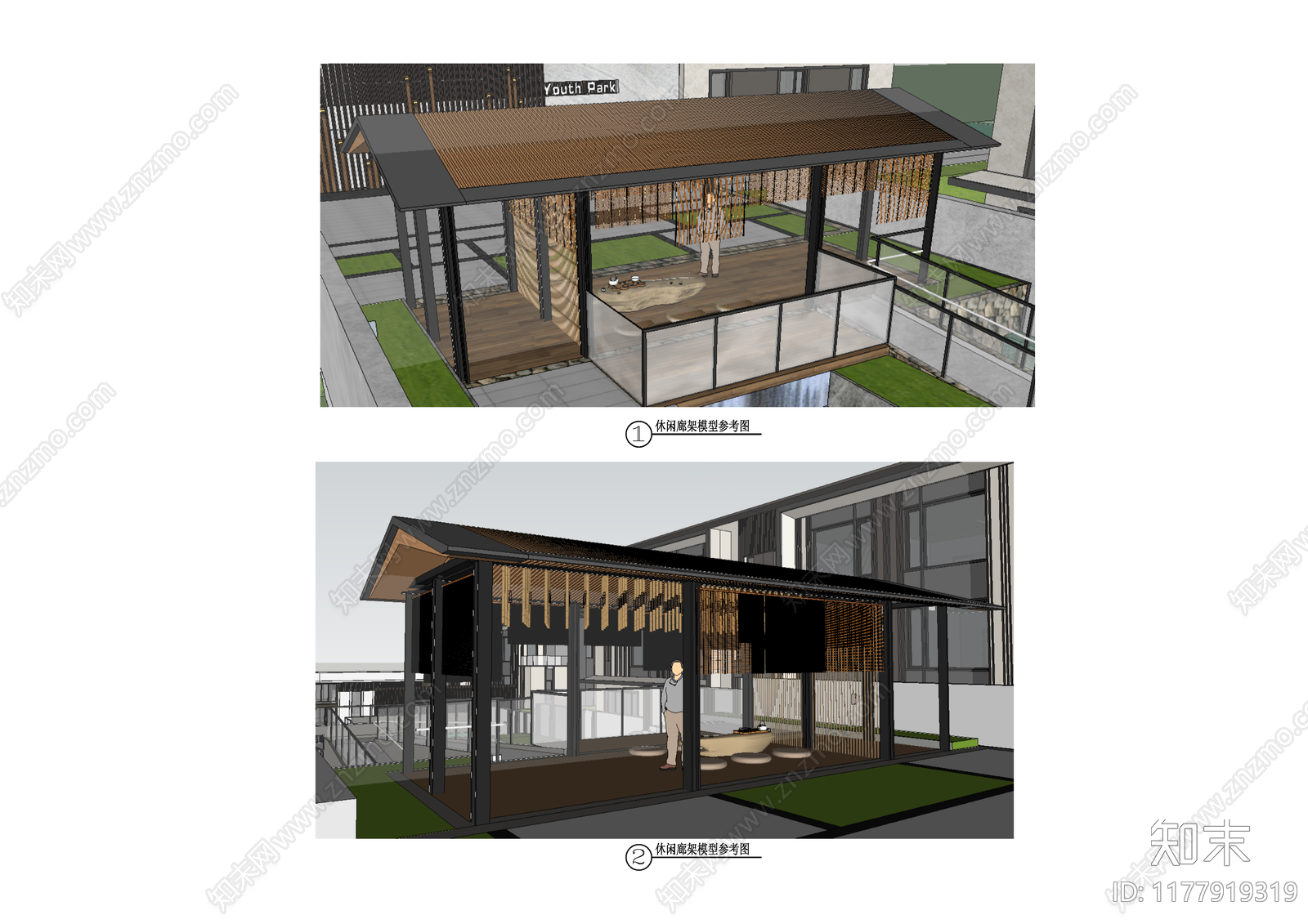 新中式廊架cad施工图下载【ID:1177919319】