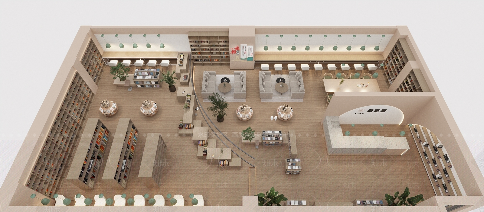 现代图书馆3D模型下载【ID:1177922639】