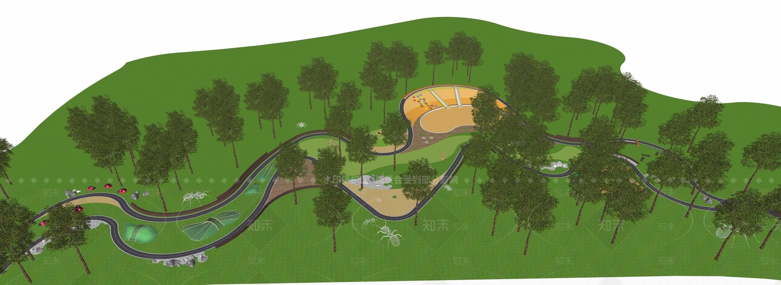 现代口袋公园SU模型下载【ID:1177928493】