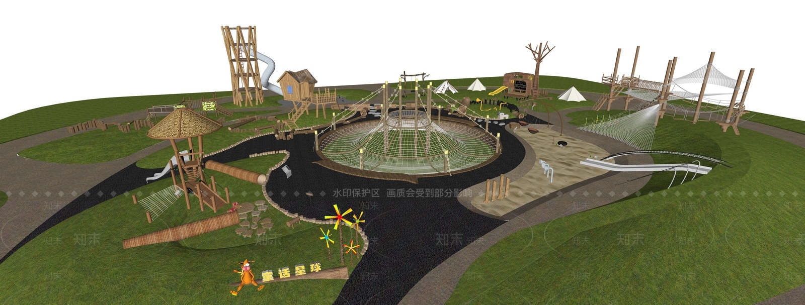 现代口袋公园SU模型下载【ID:1177929279】