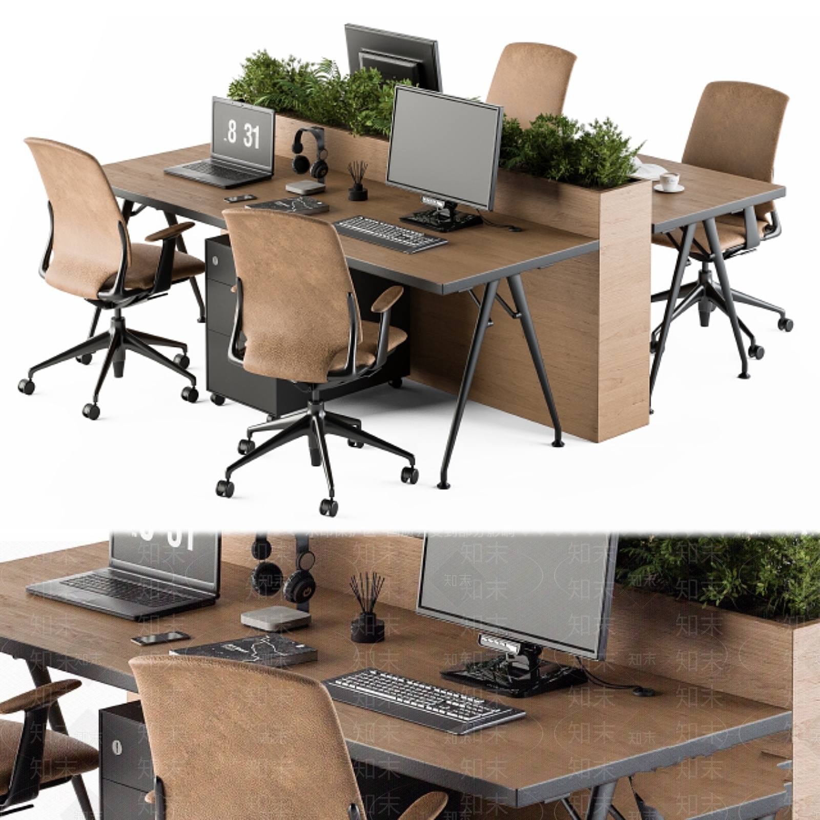 办公桌椅3D模型下载【ID:1177931268】