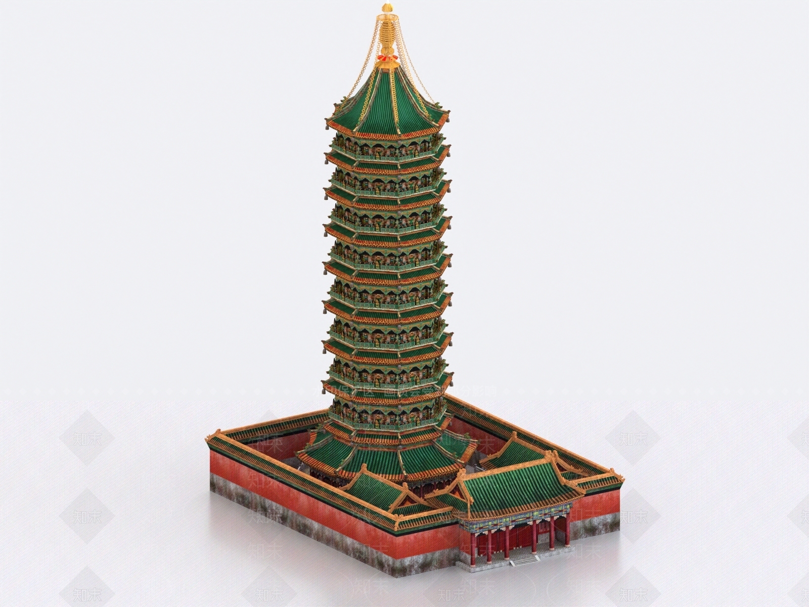 中式古建3D模型下载【ID:1177934940】