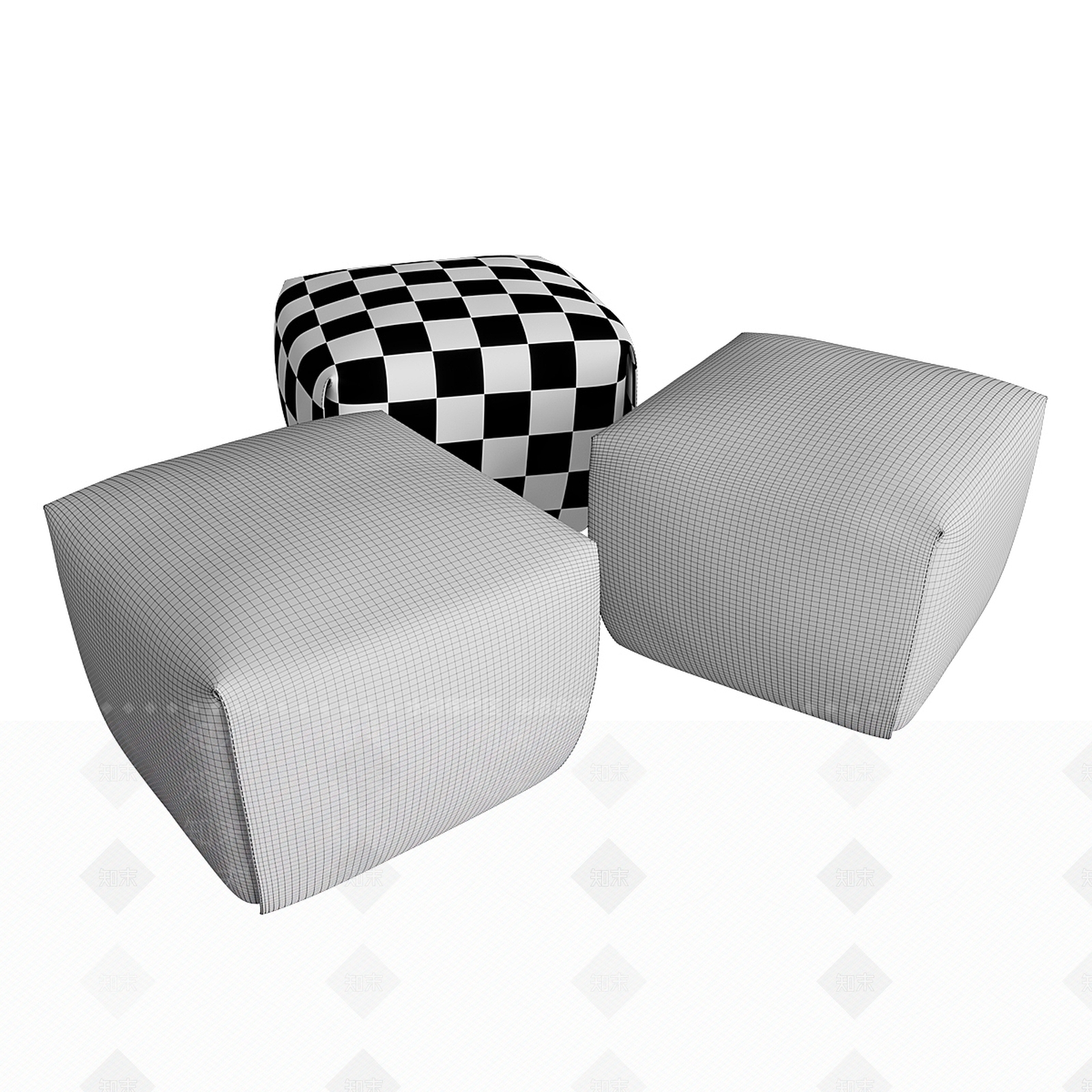 沙发凳3D模型下载【ID:1177934573】