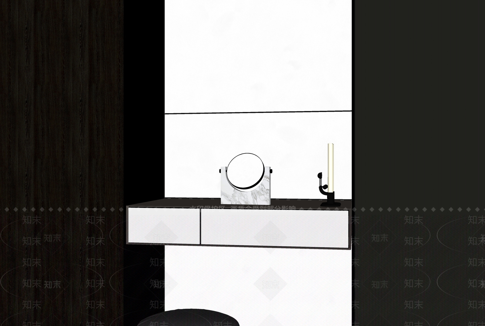 现代梳妆台SU模型下载【ID:1177938271】