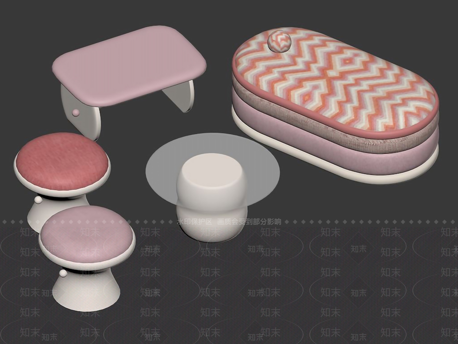 奶油卡座沙发3D模型下载【ID:1177945394】
