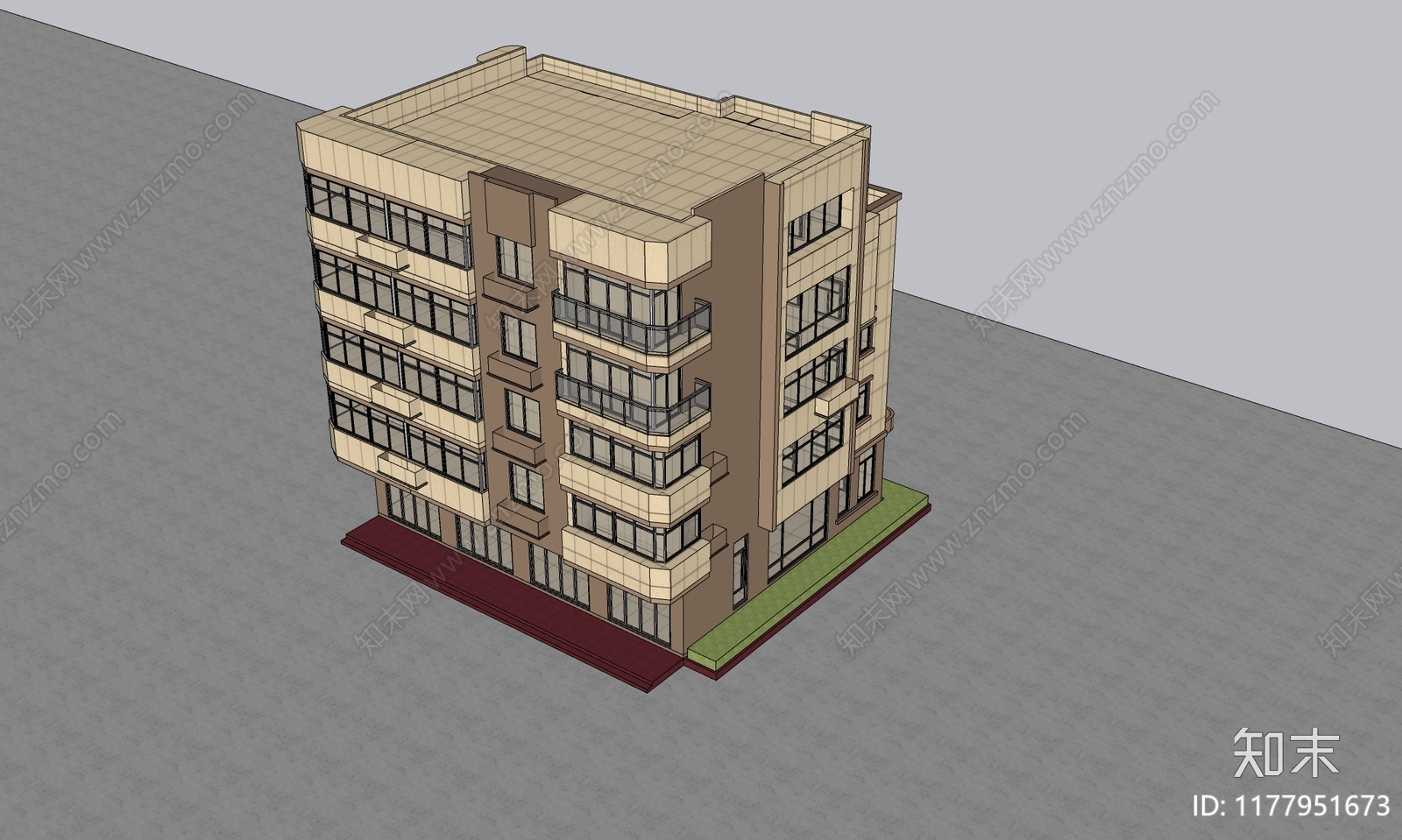 现代极简多层住宅SU模型下载【ID:1177951673】