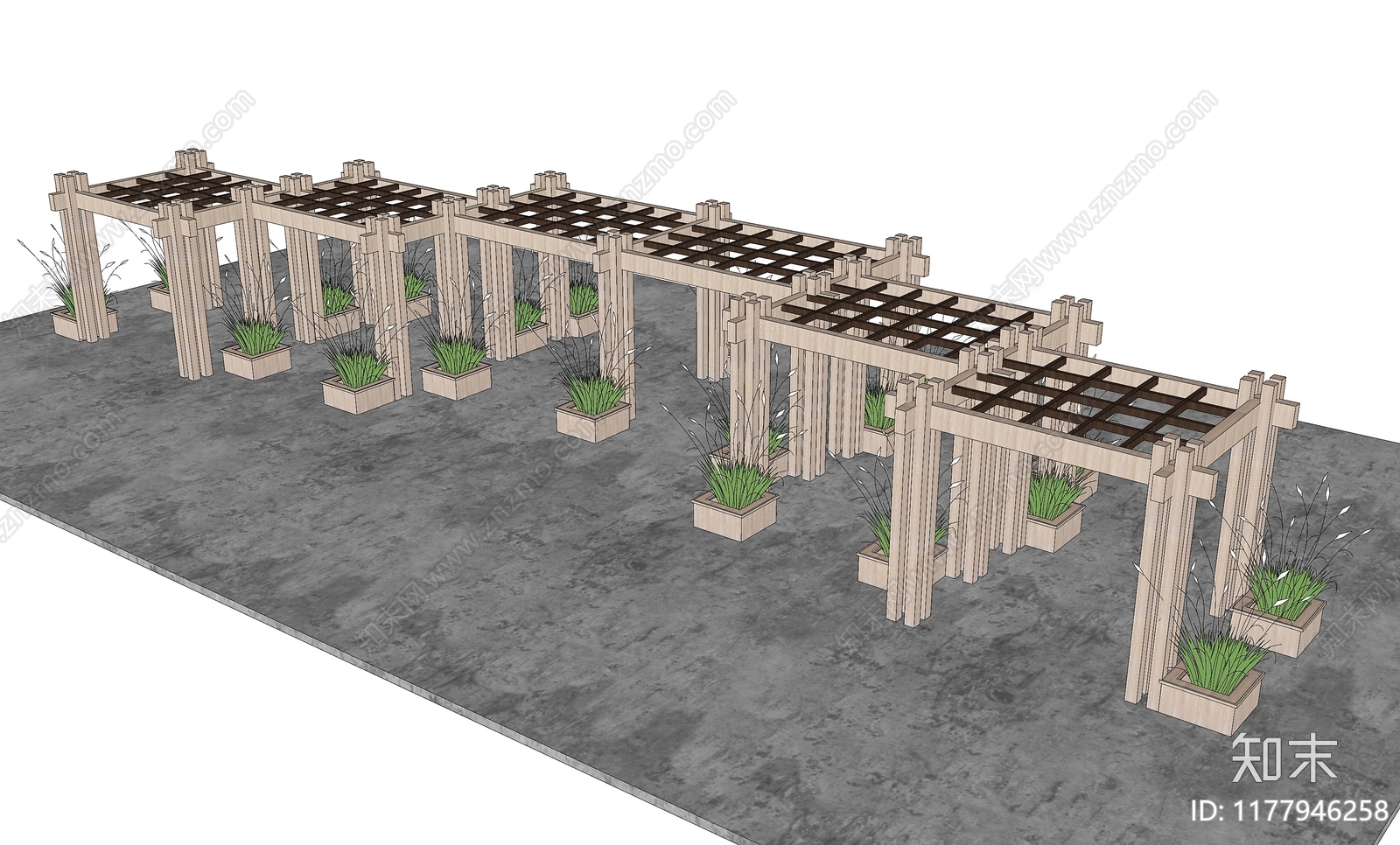 现代景观公园SU模型下载【ID:1177946258】