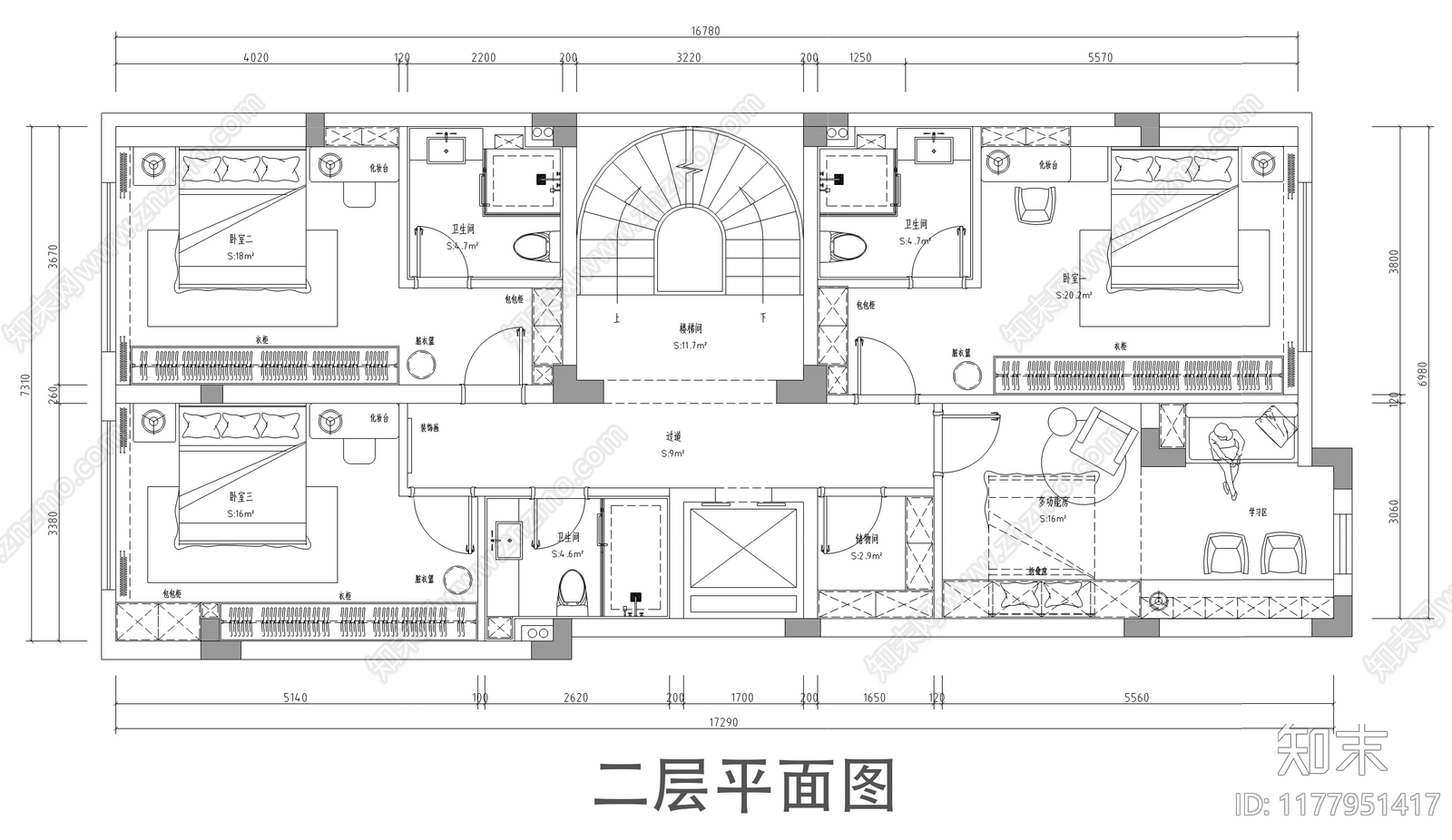 别墅cad施工图下载【ID:1177951417】