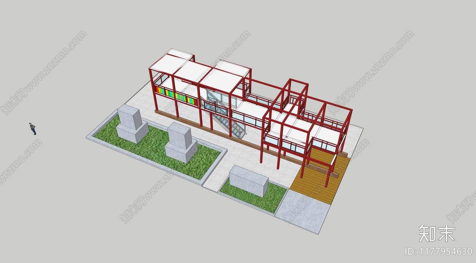 极简风格建筑SU模型下载【ID:1177954630】