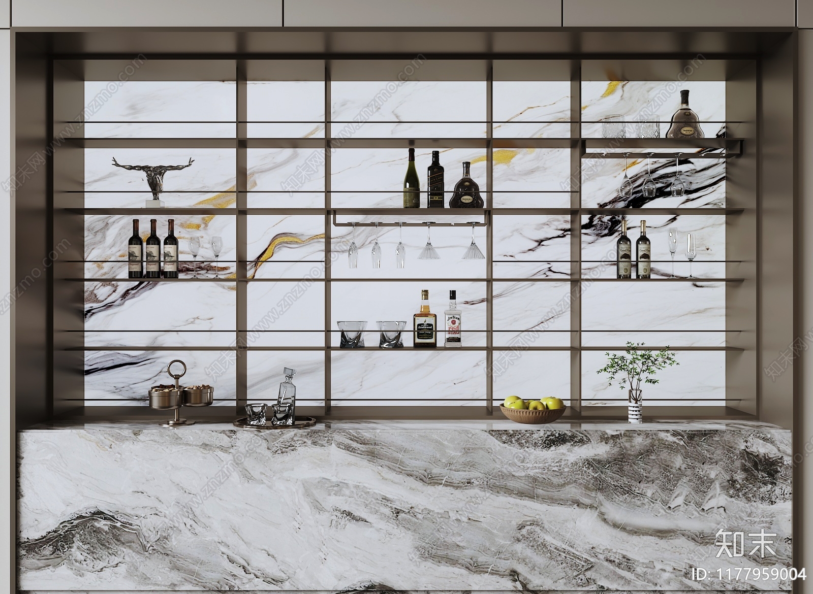 现代酒架3D模型下载【ID:1177959004】