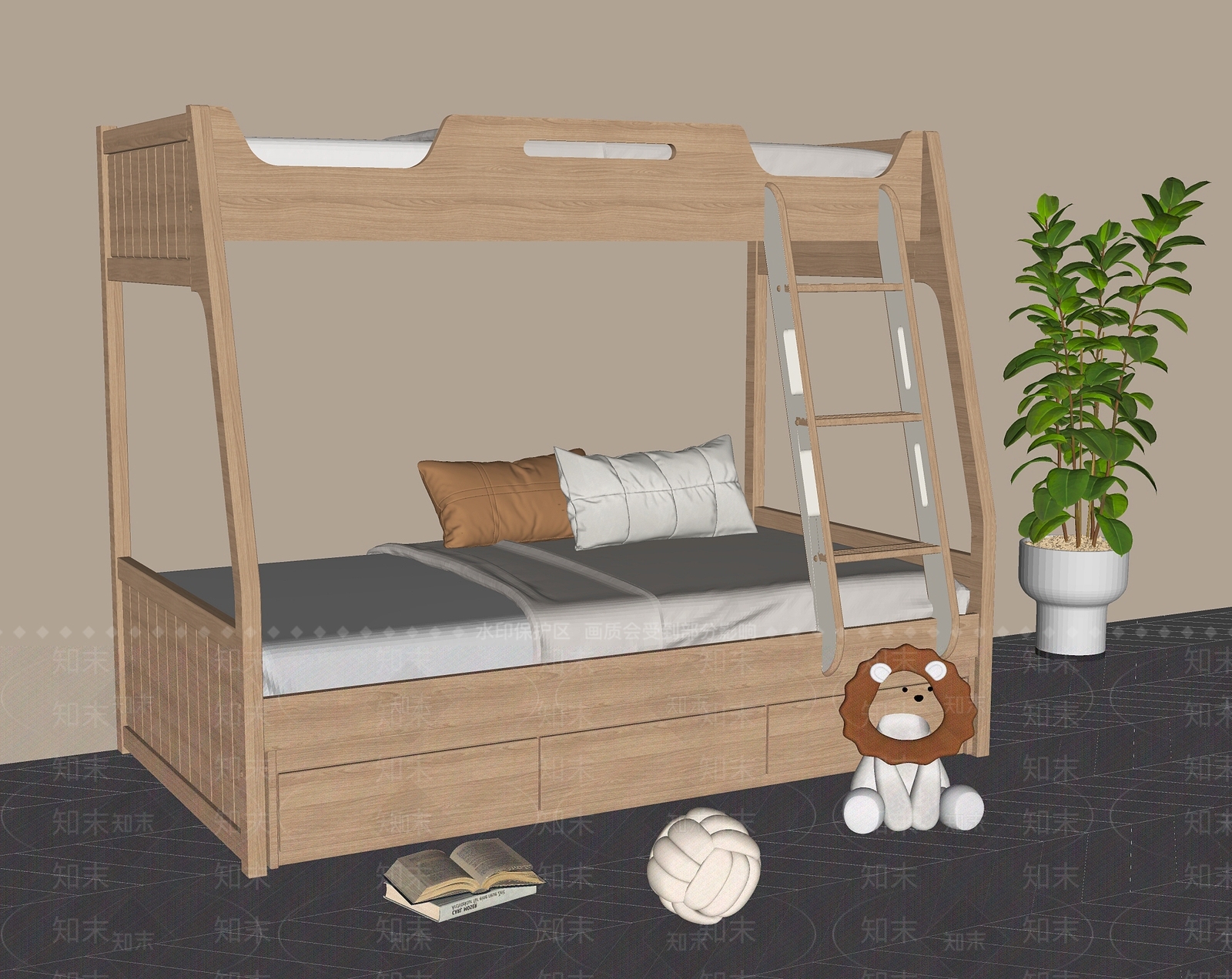 现代上下床SU模型下载【ID:1177967025】