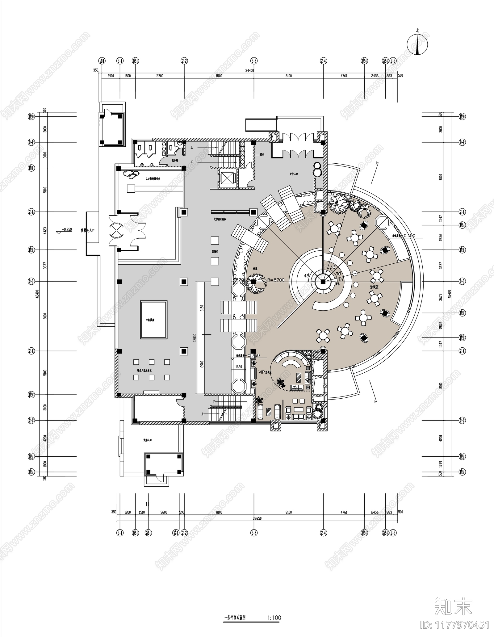 现代售楼处施工图下载【ID:1177970451】