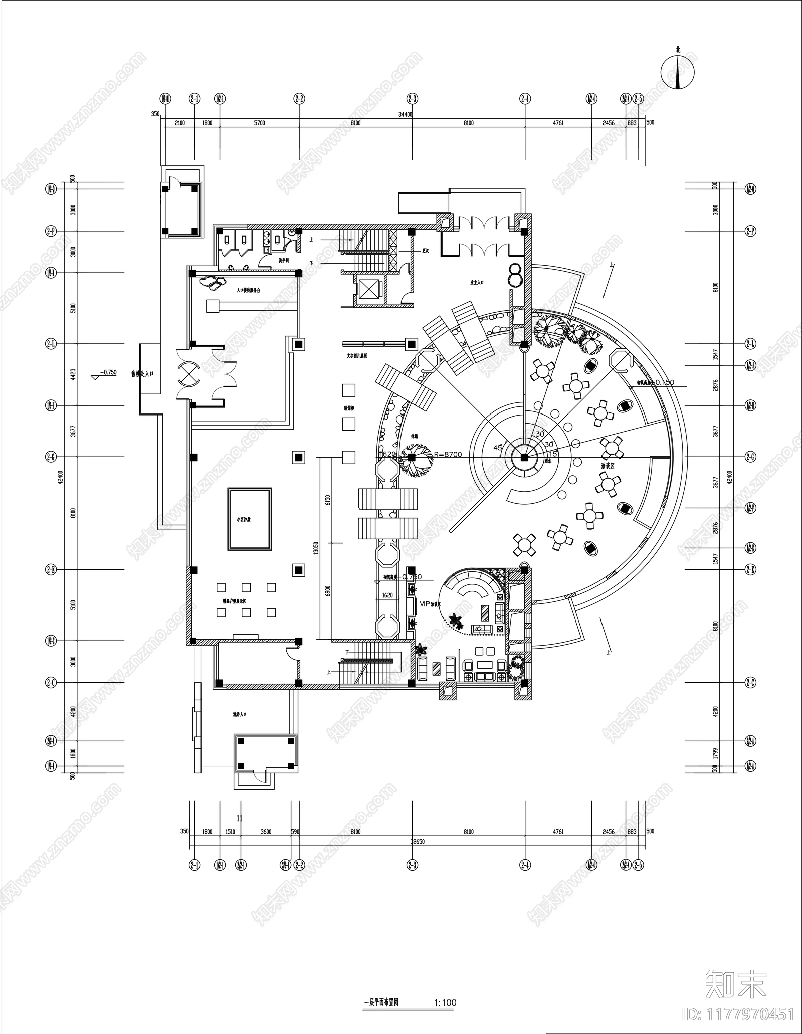 现代售楼处施工图下载【ID:1177970451】