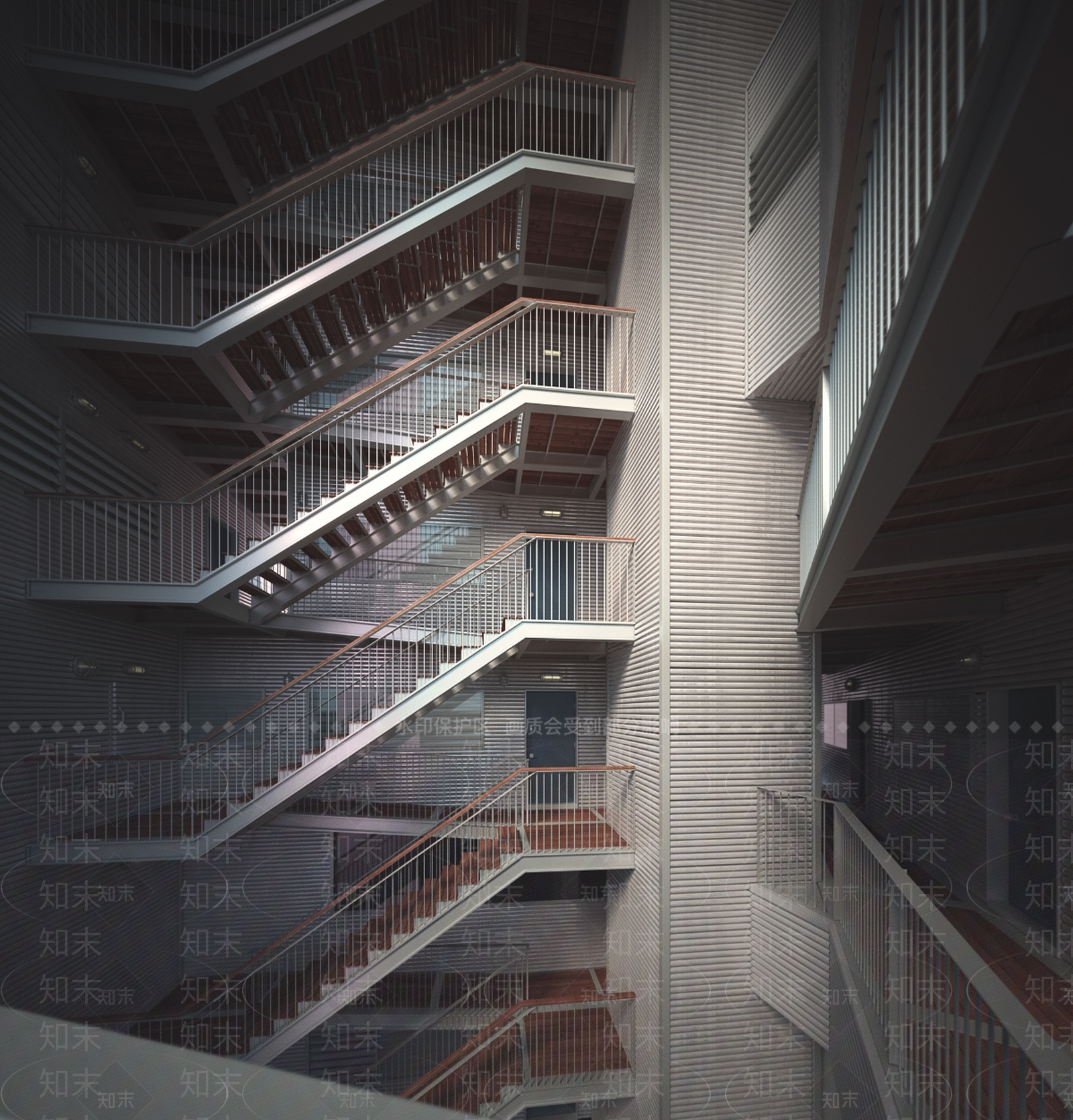 现代学校外观3D模型下载【ID:1177970779】