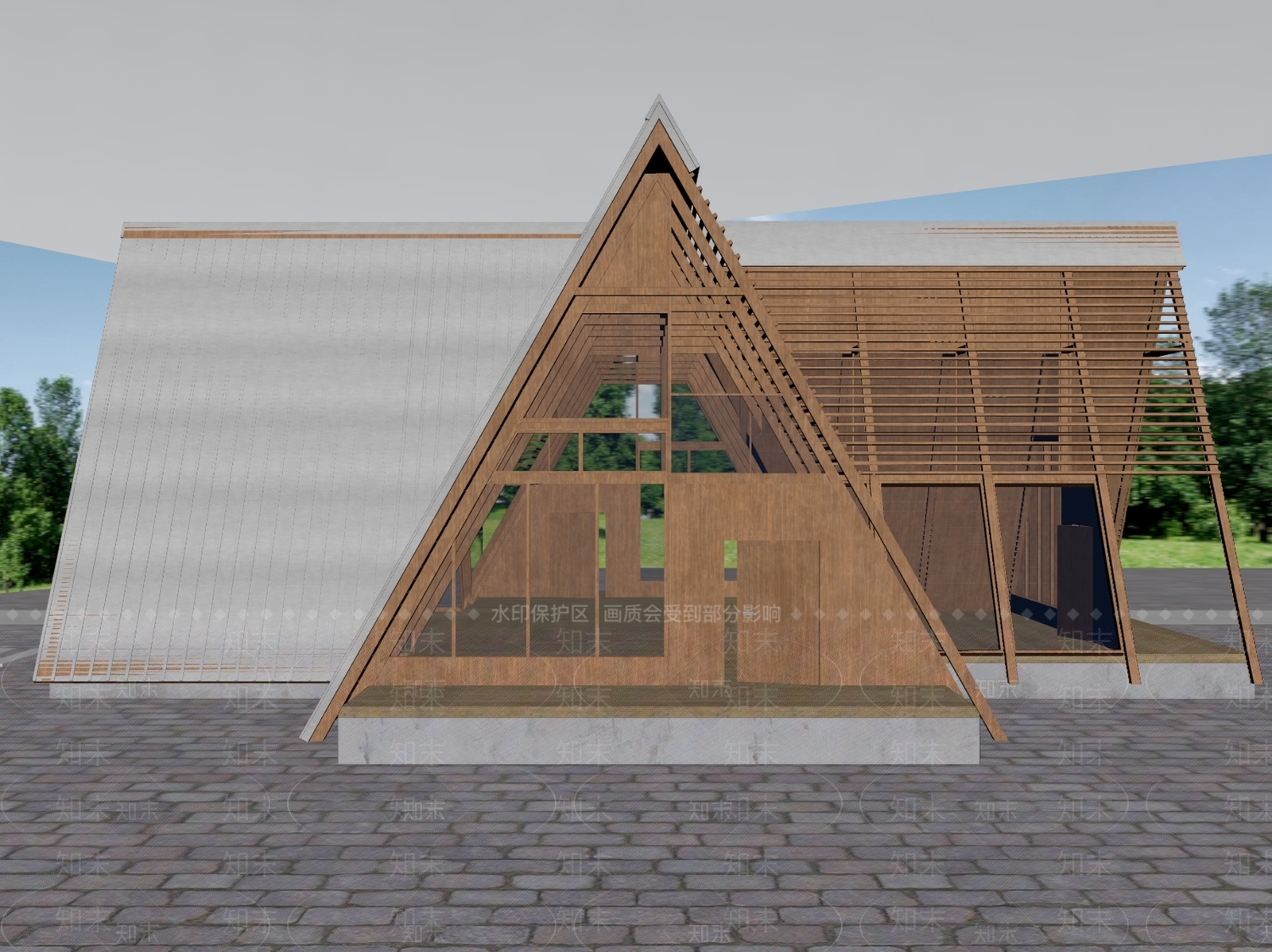 现代风格建筑SU模型下载【ID:1177972662】