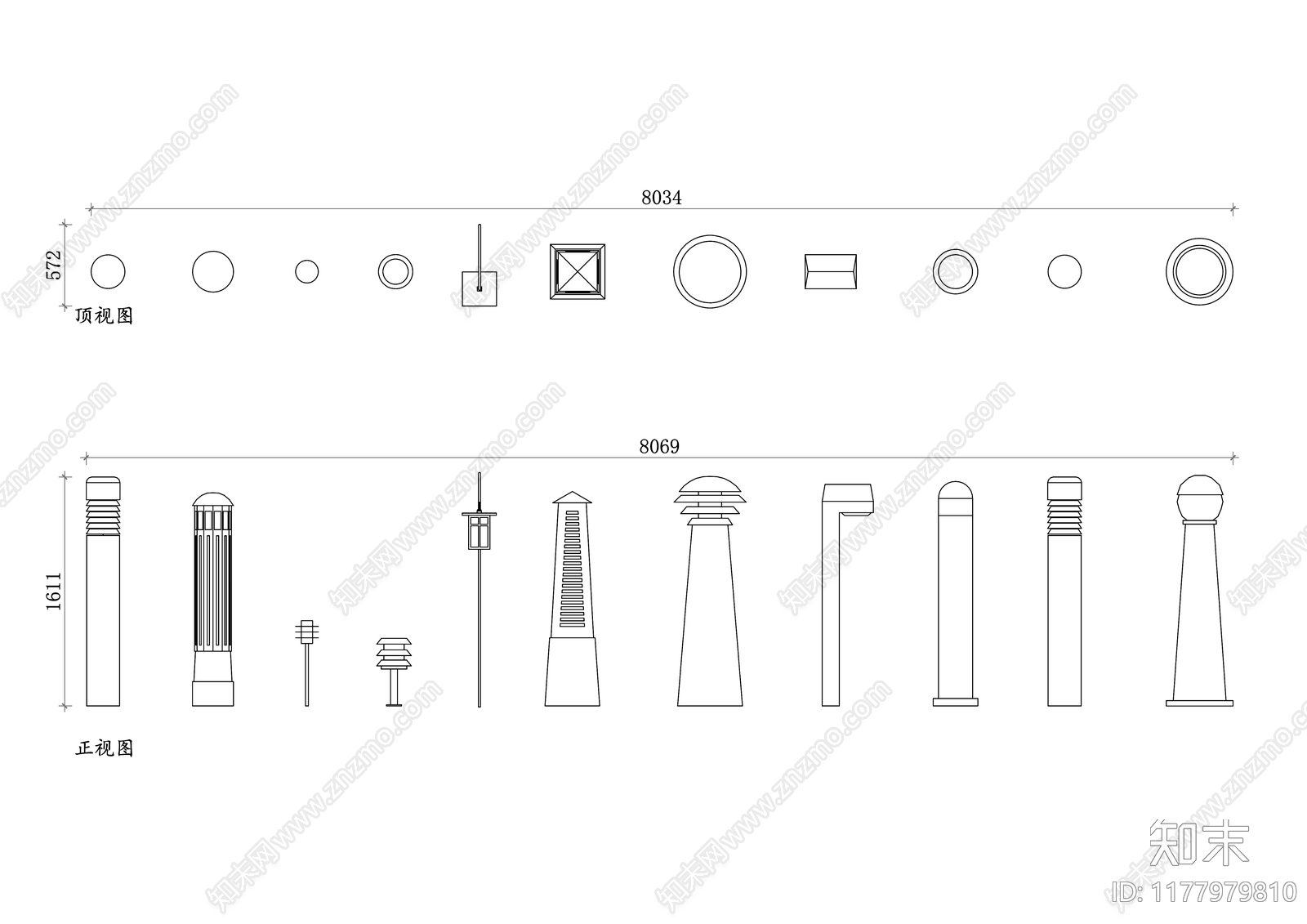 现代综合景观小品施工图下载【ID:1177979810】