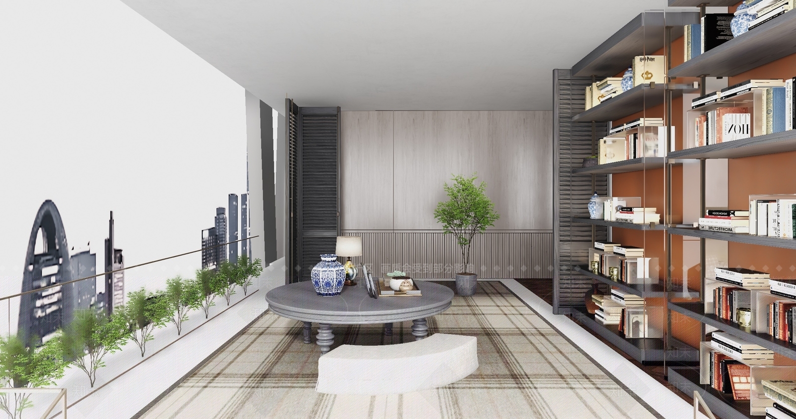 现代新中式接待室3D模型下载【ID:1177980269】