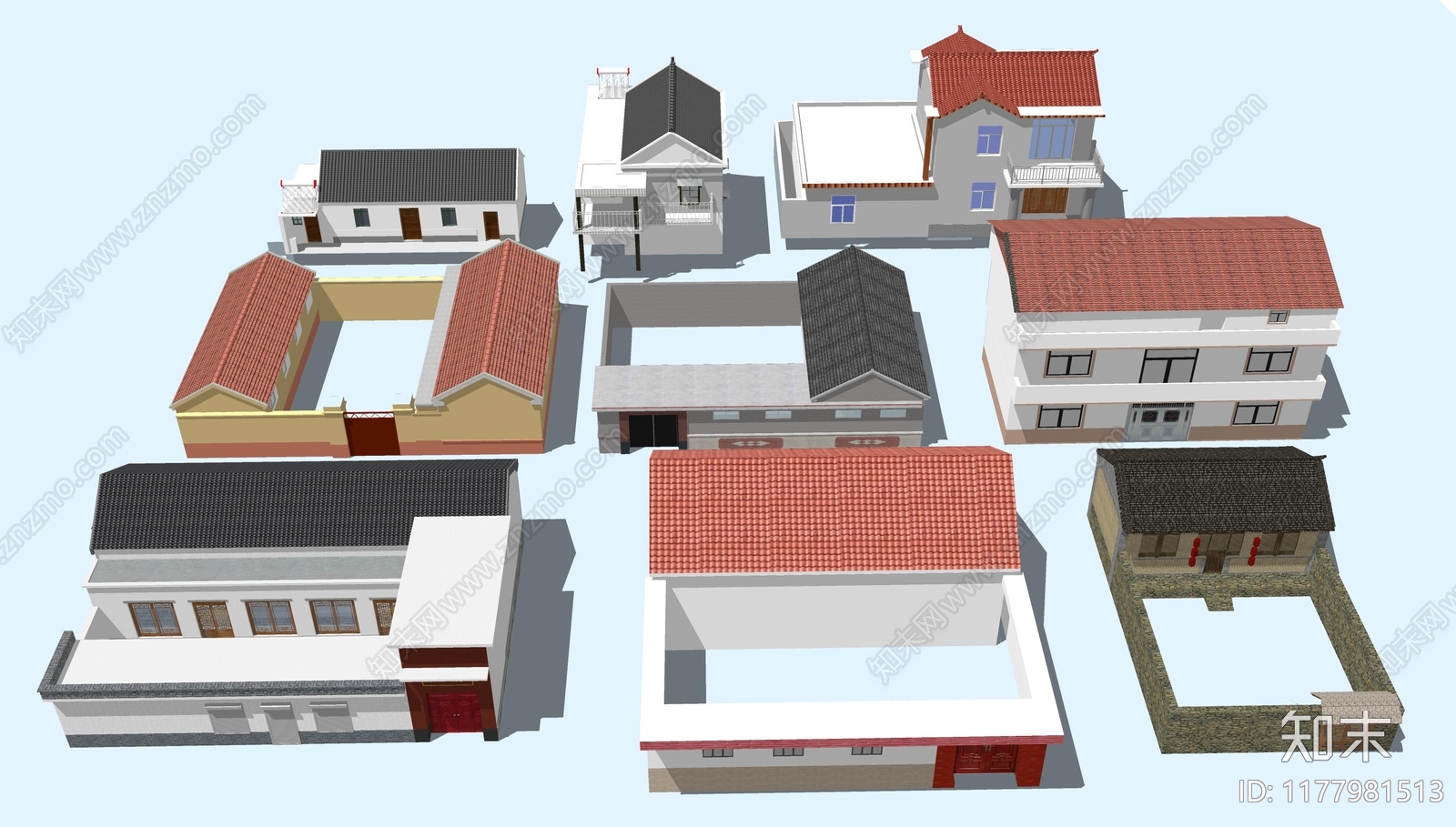 现代多层住宅SU模型下载【ID:1177981513】