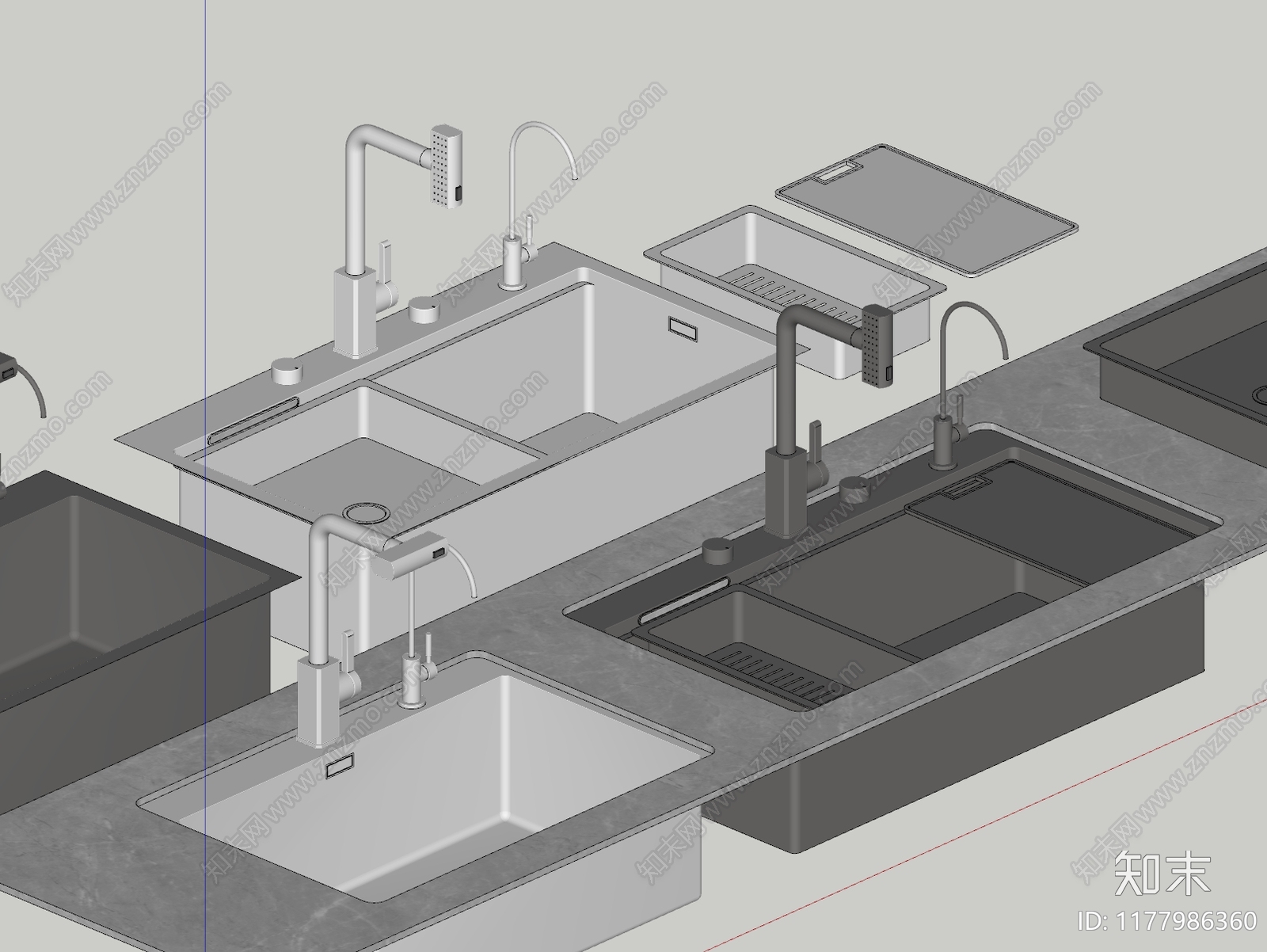 现代日式水槽SU模型下载【ID:1177986360】