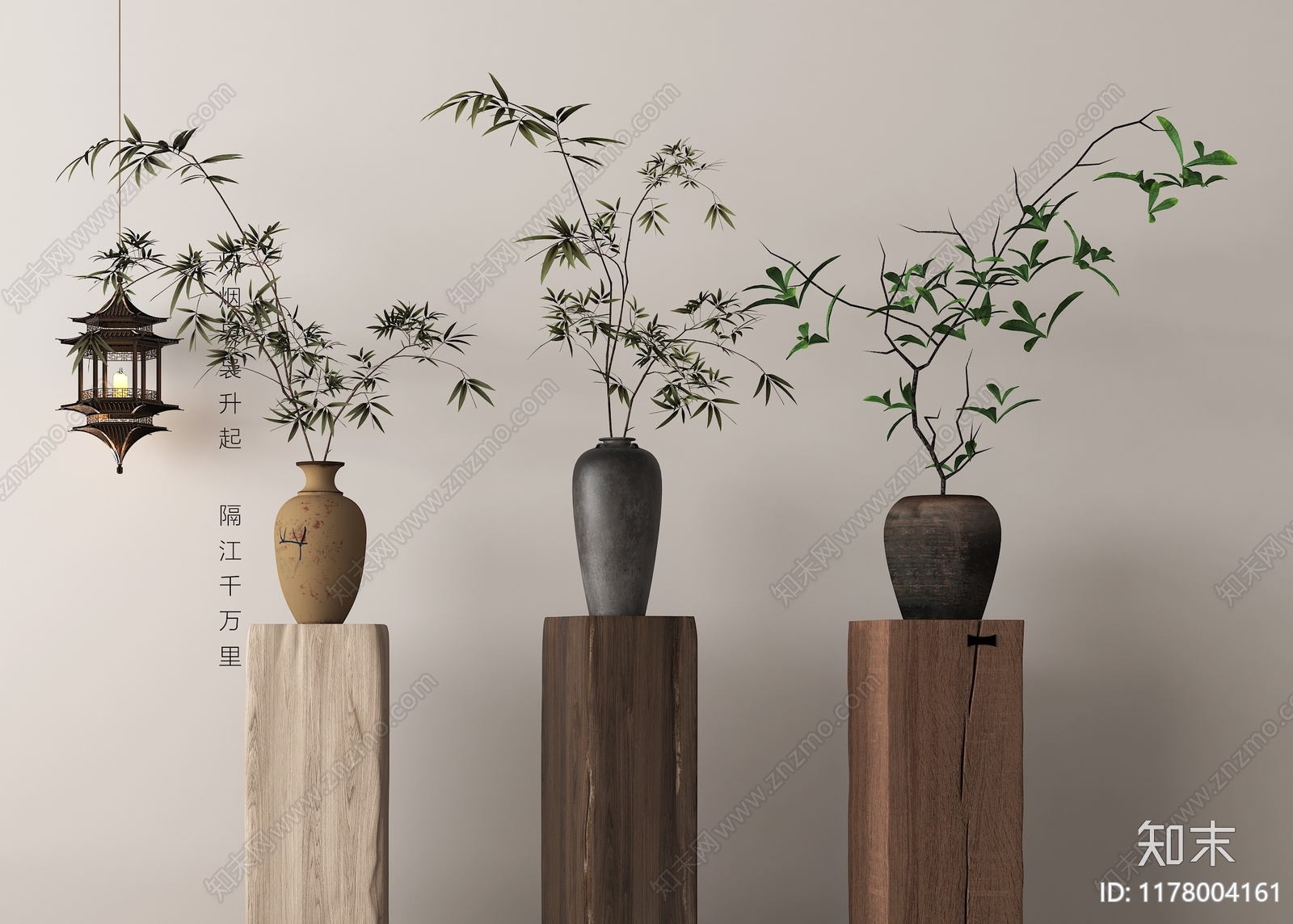 侘寂花艺3D模型下载【ID:1178004161】