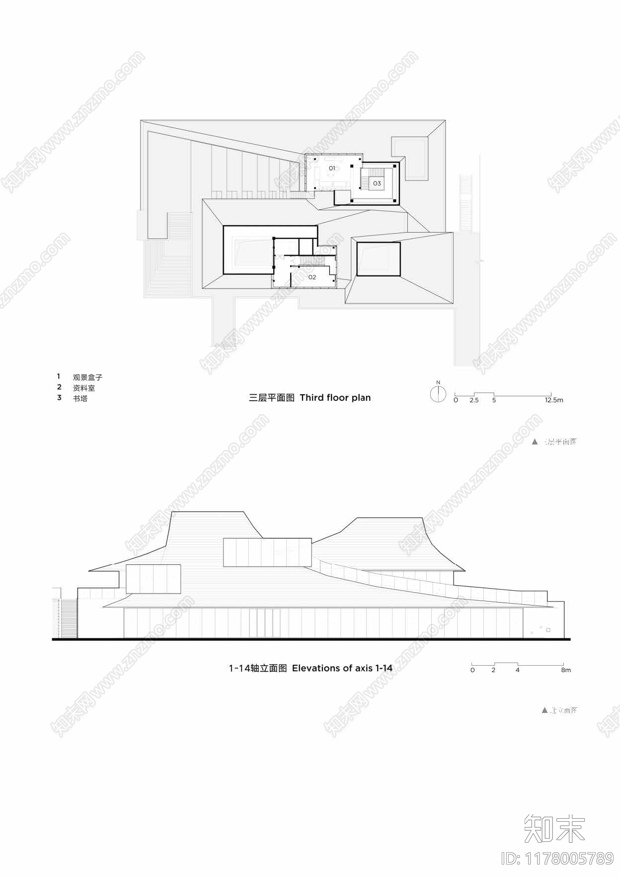 现代新中式图书馆建筑下载【ID:1178005789】