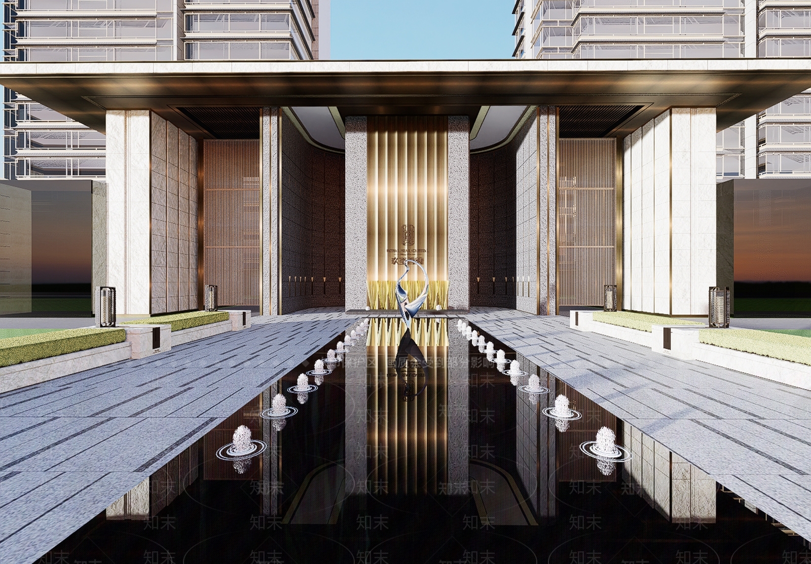 现代小区建筑SU模型下载【ID:1178006380】