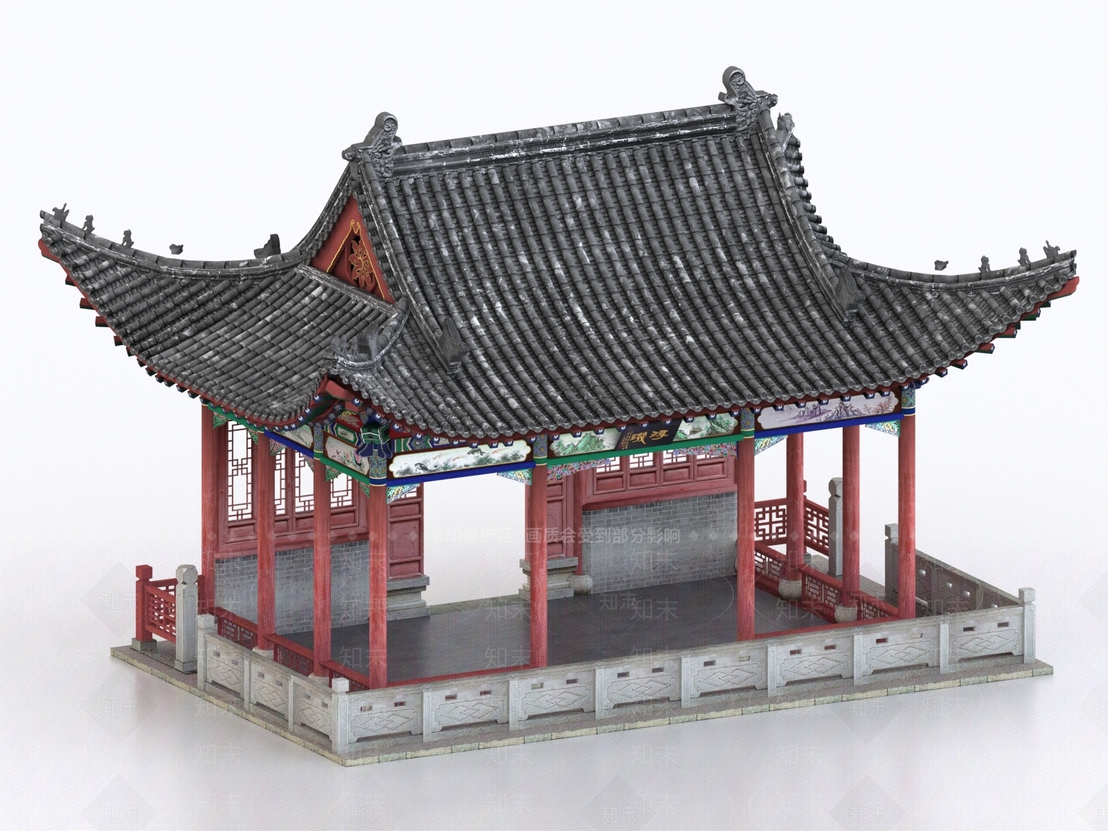 中式古建3D模型下载【ID:1178009230】